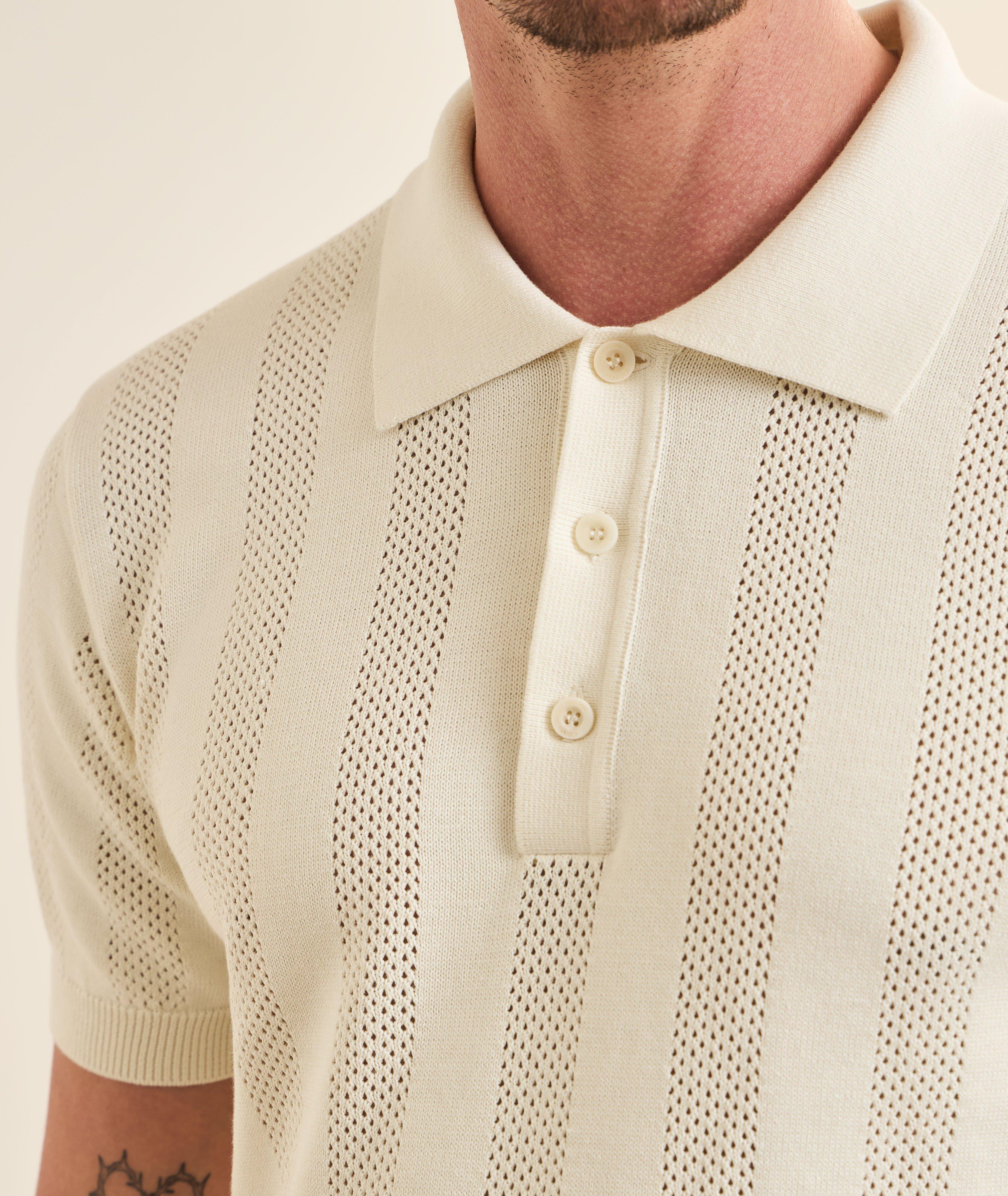 Polo tricot coton rayures perforées Vidal image 4