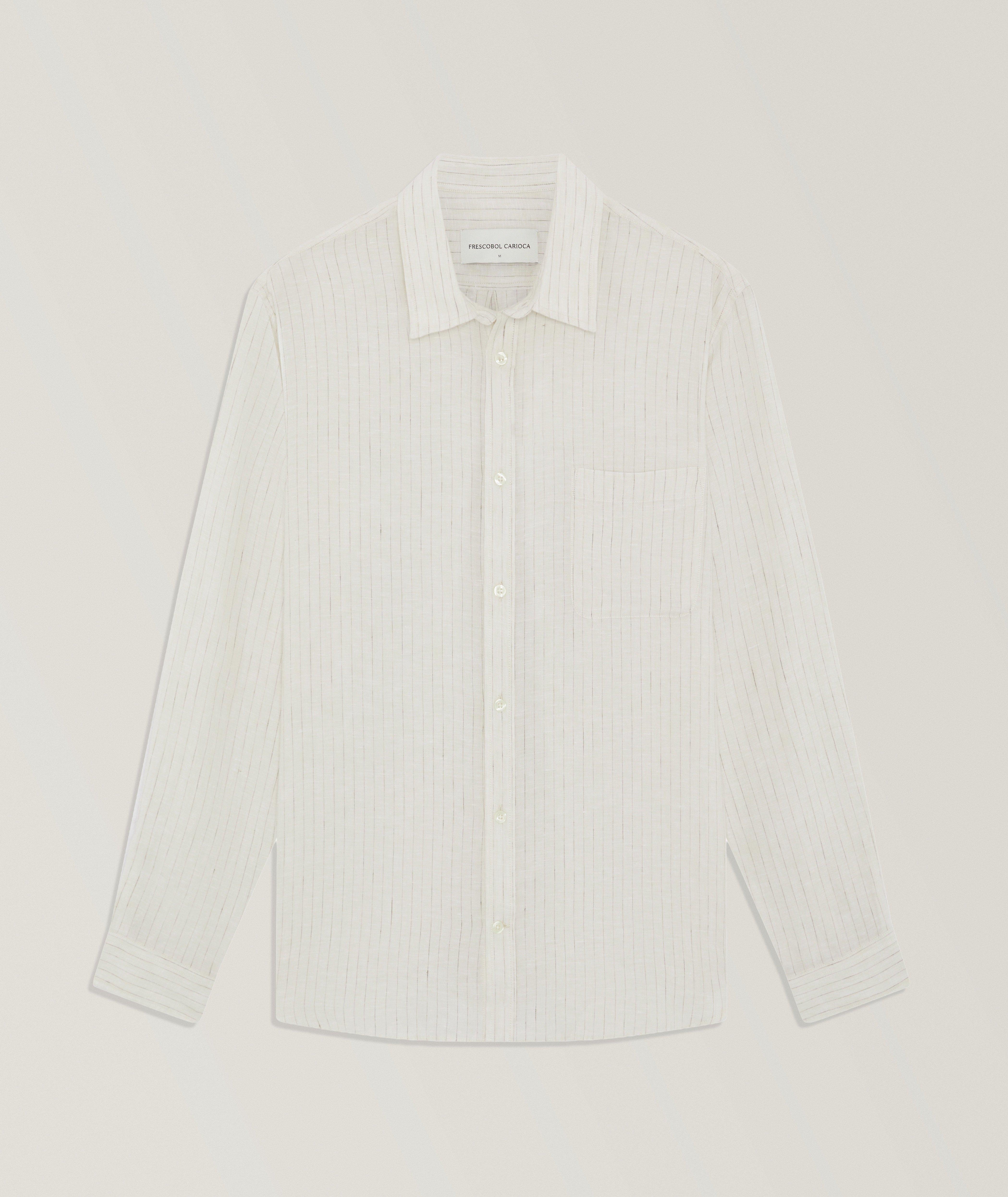 Frescobol Carioca Chemise camp lin rayé Telles