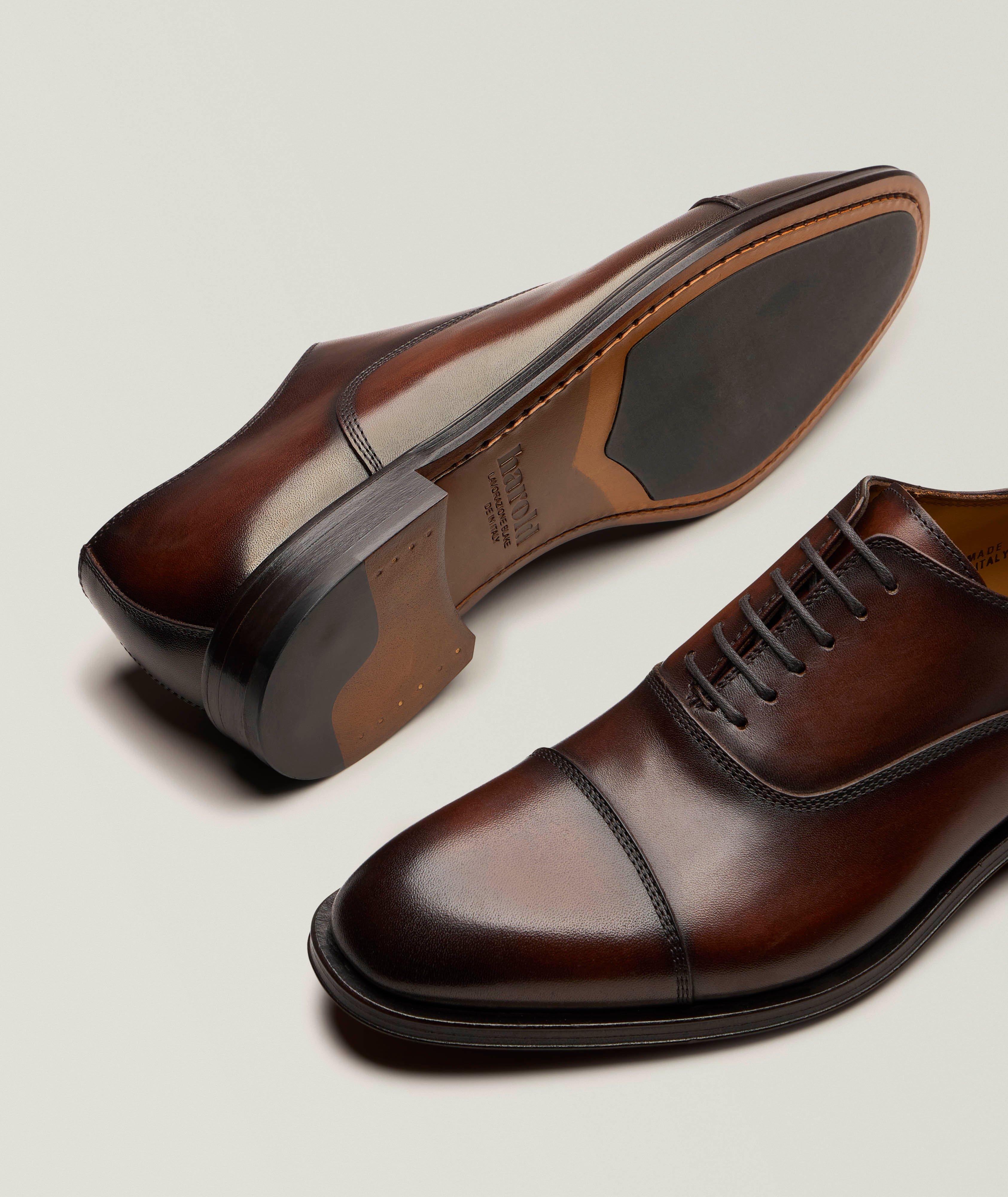 Burnished Leather Cap-Toe Oxfords image 3