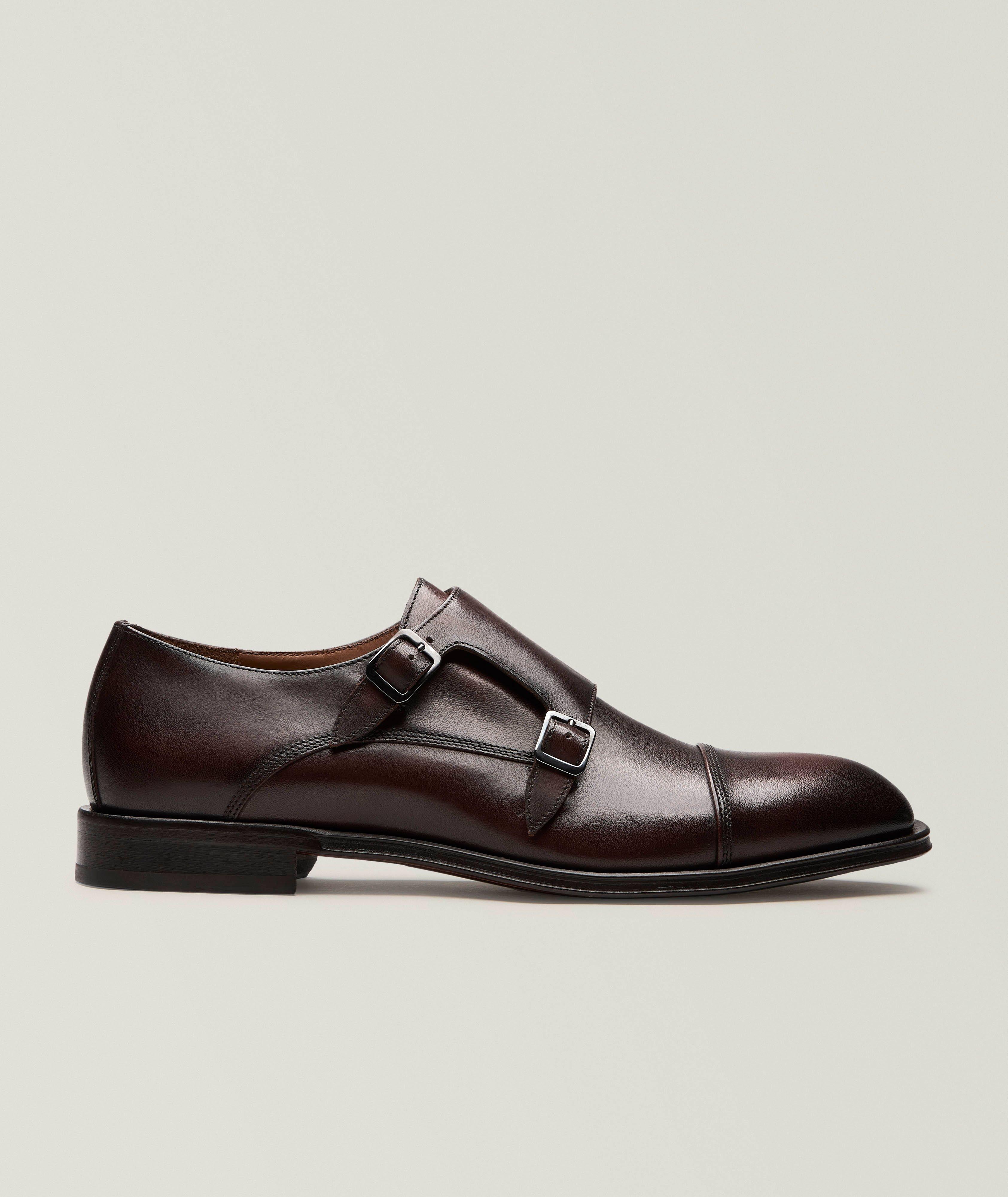 Harold Burnished Leather Double Monkstraps