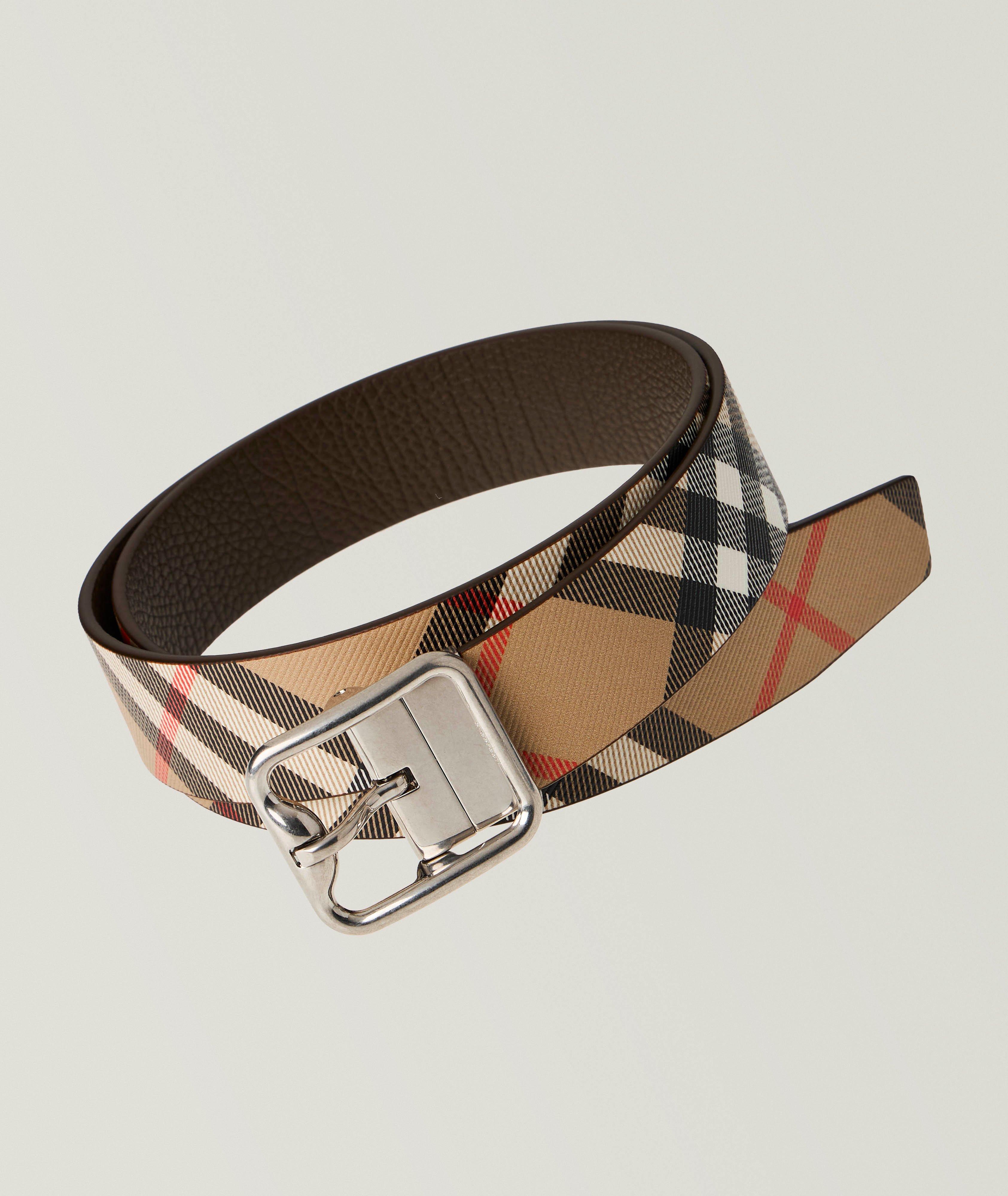 Ceinture en cuir carreaux réversible image 0