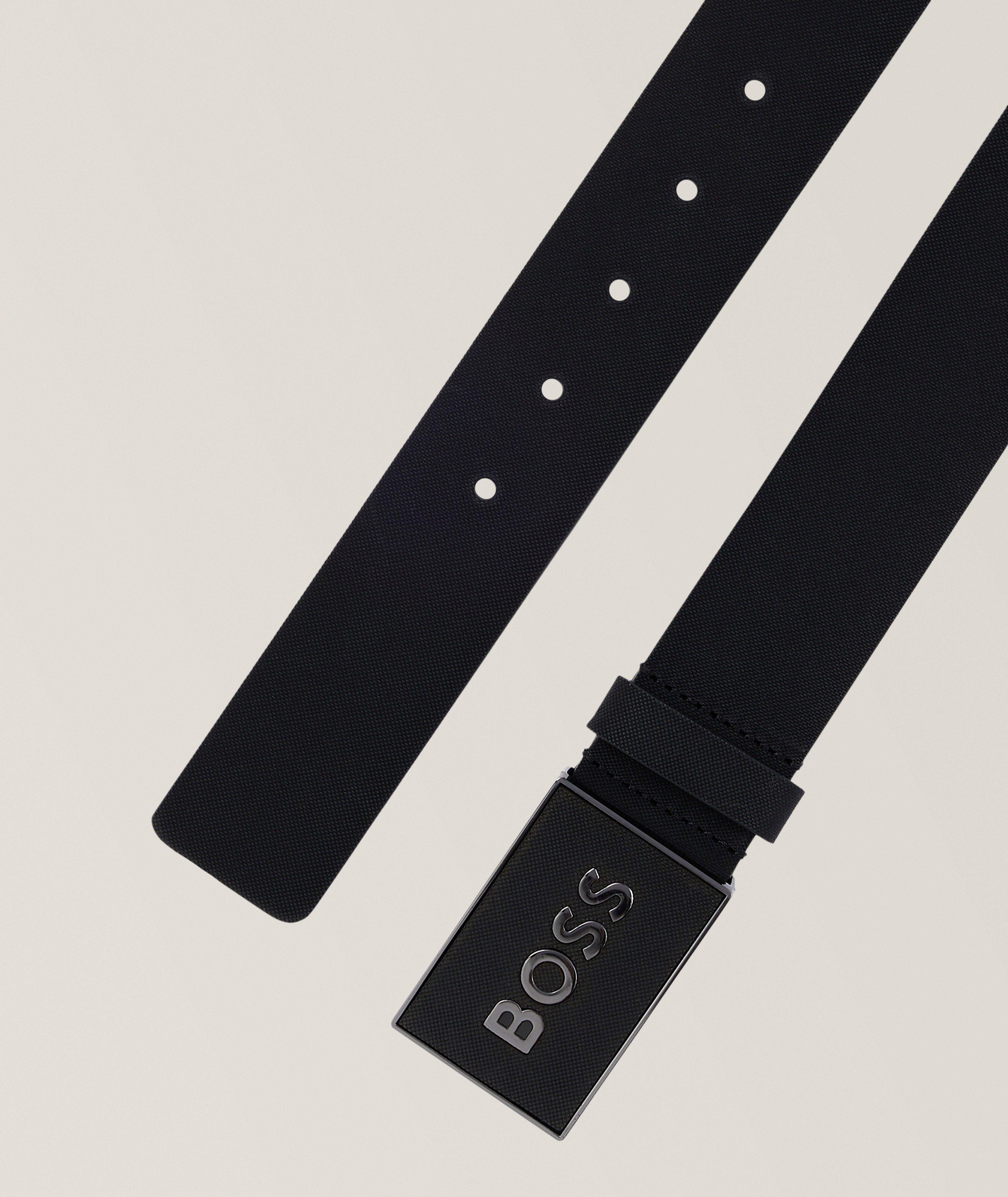 Ceinture cuir boucle plaque logo image 1