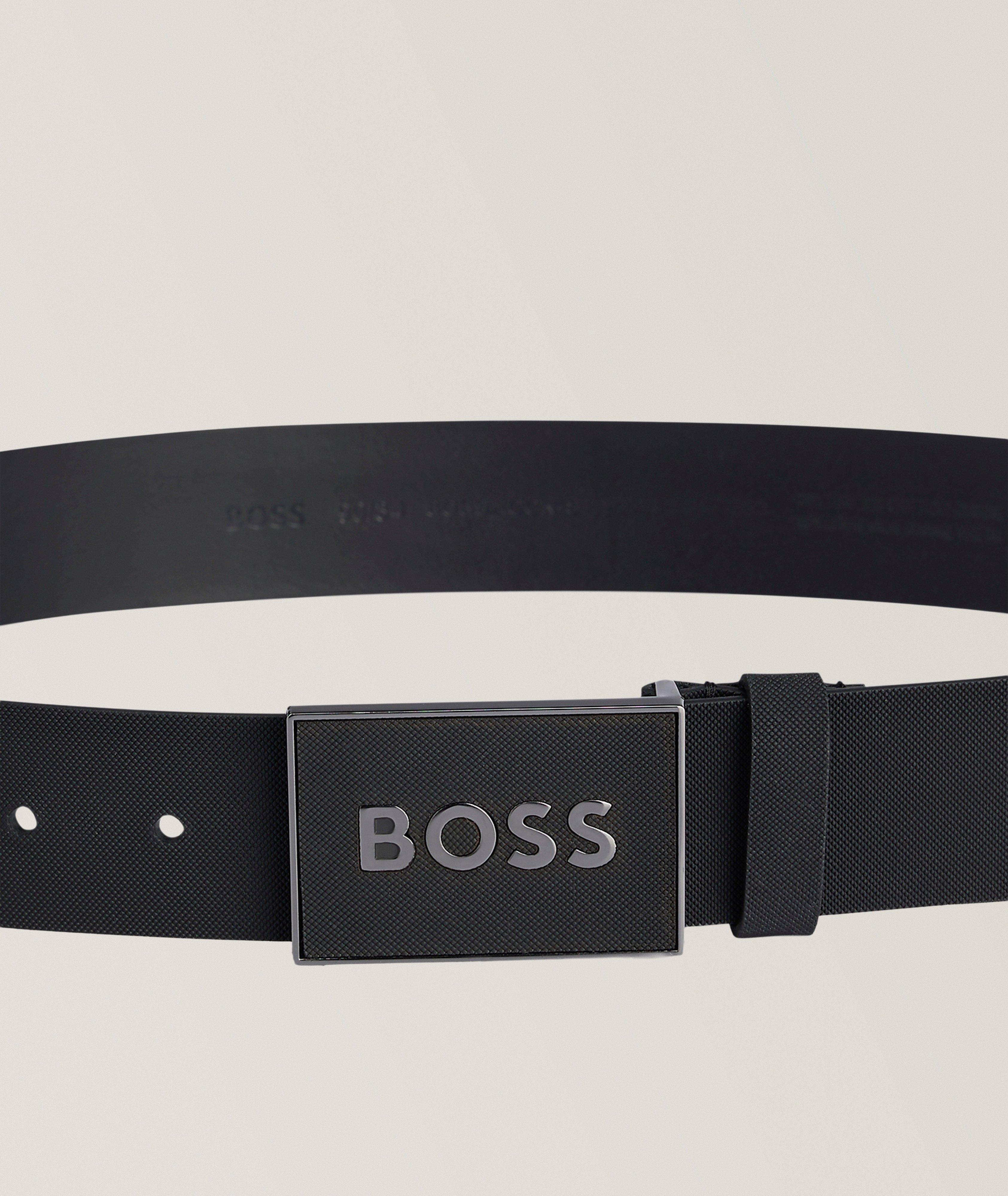 Ceinture cuir boucle plaque logo image 2