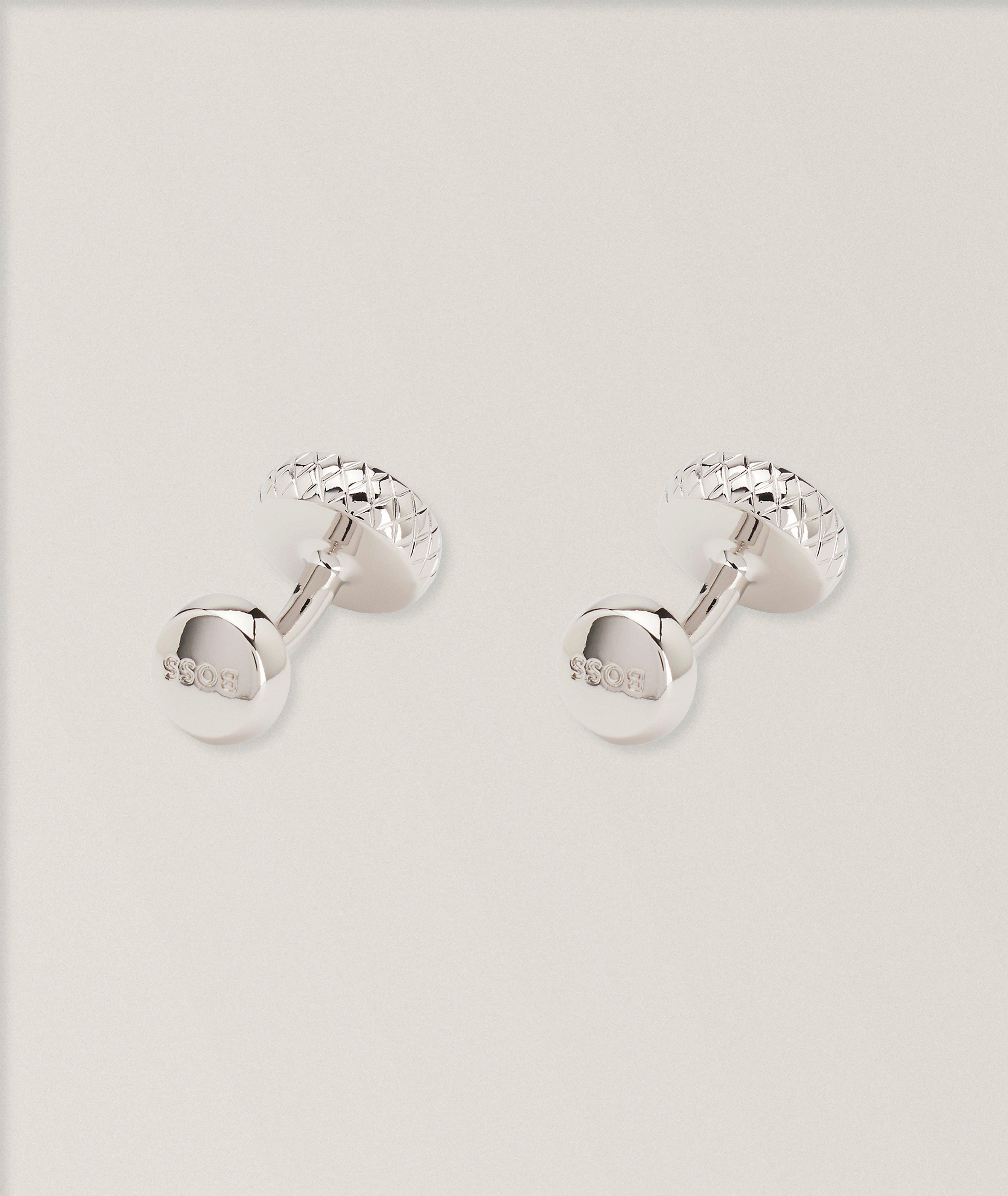 Boutons de manchette ronds élégants émail image 1