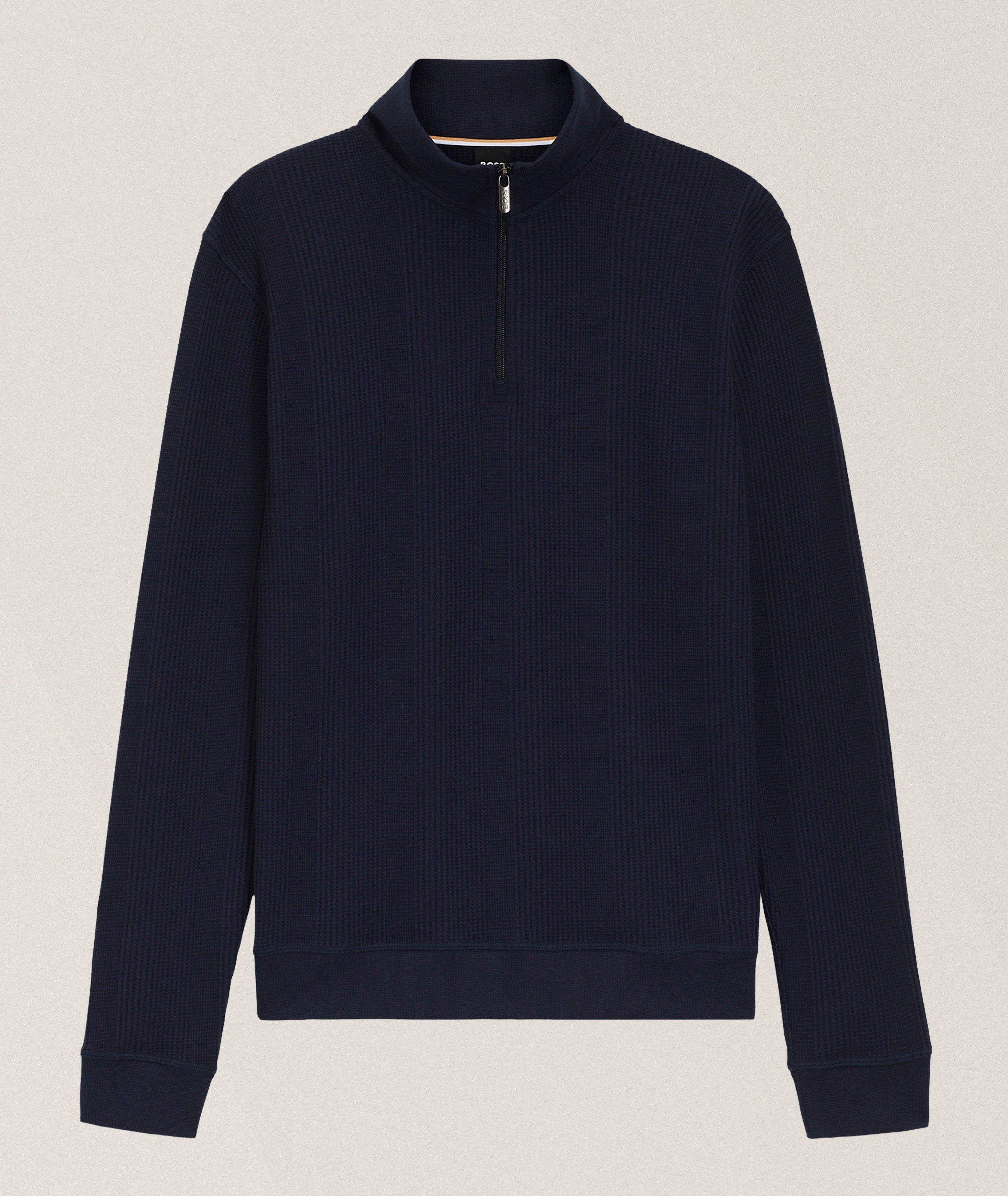 BOSS Waffle Quarter-Zip Sweatshirt