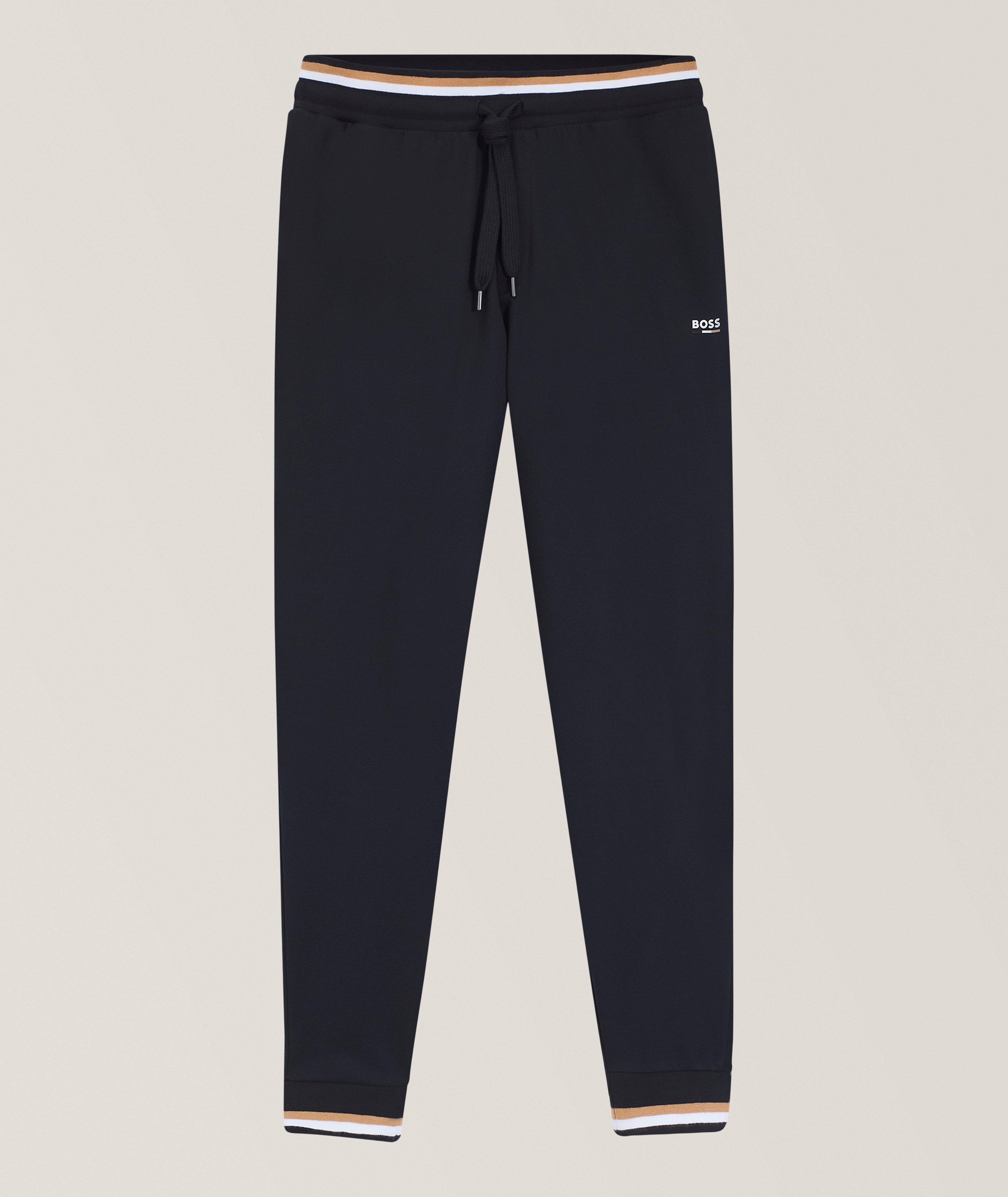 BOSS Signature Striped Cotton Terry Tracksuit Pants