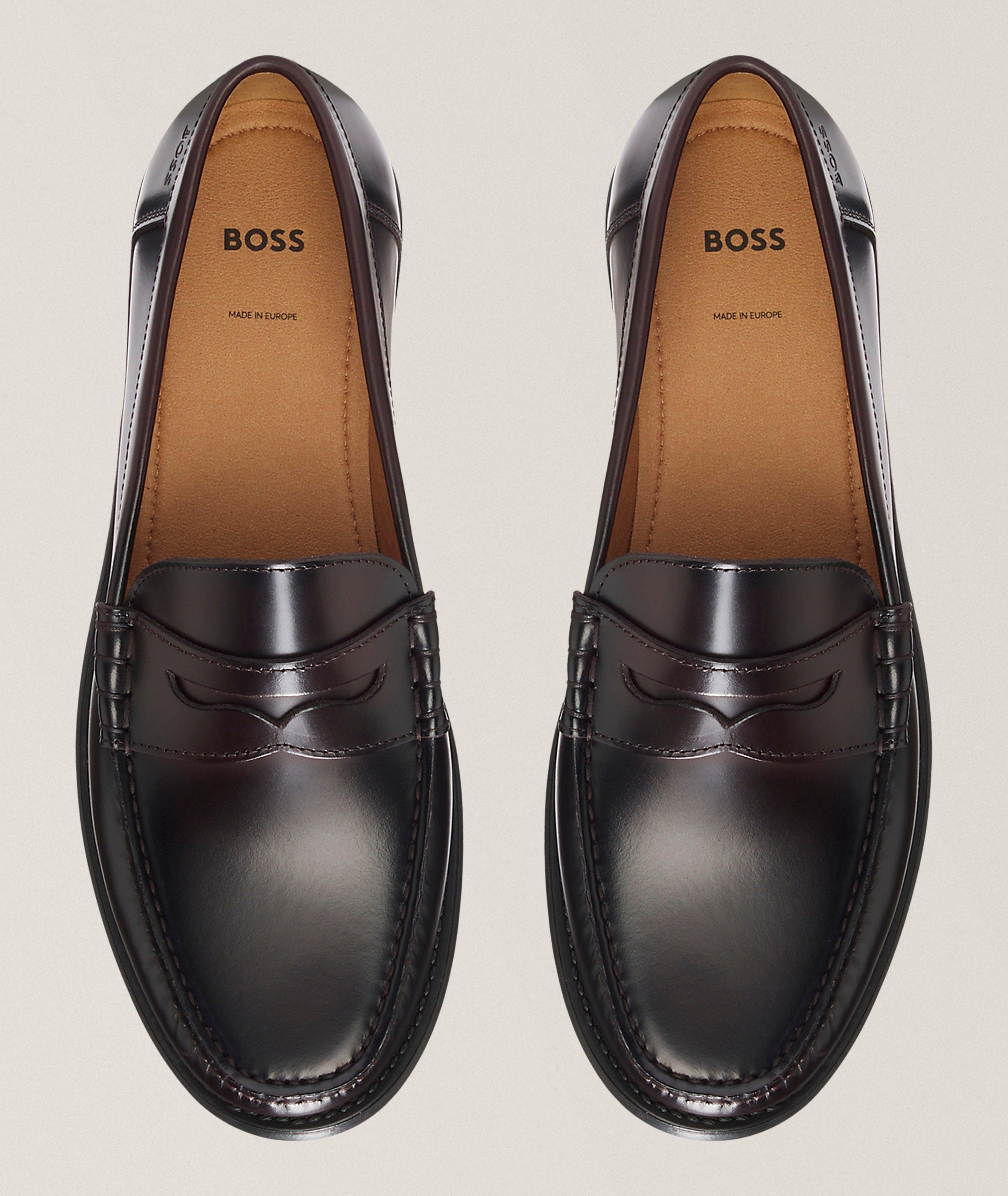 Tevan Leather Penny Loafers image 1