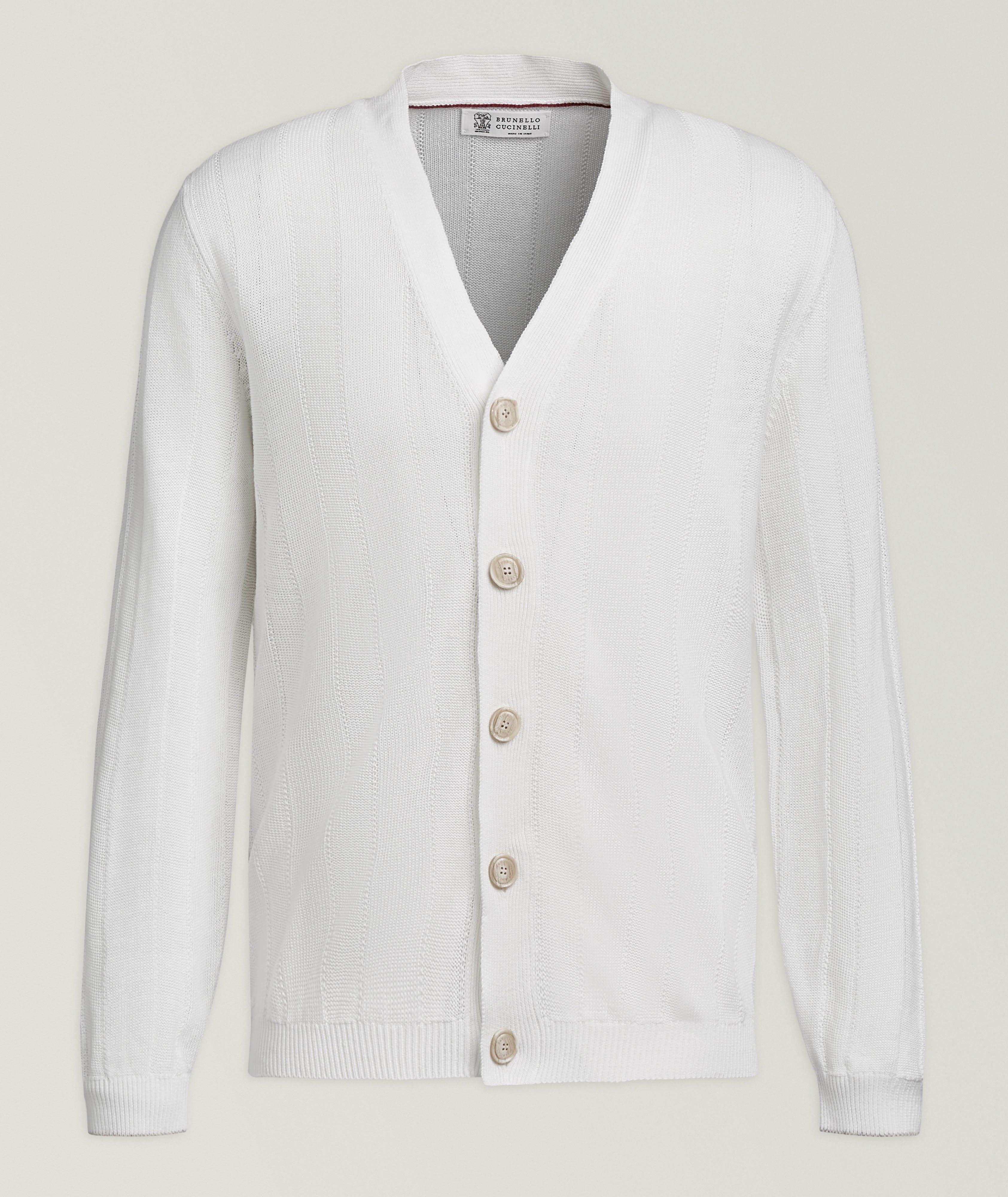 Brunello Cucinelli コットンカーディガン Brunello Cucinelli Ribbed Linen-Cotton Cardigan | Sweaters & Knits