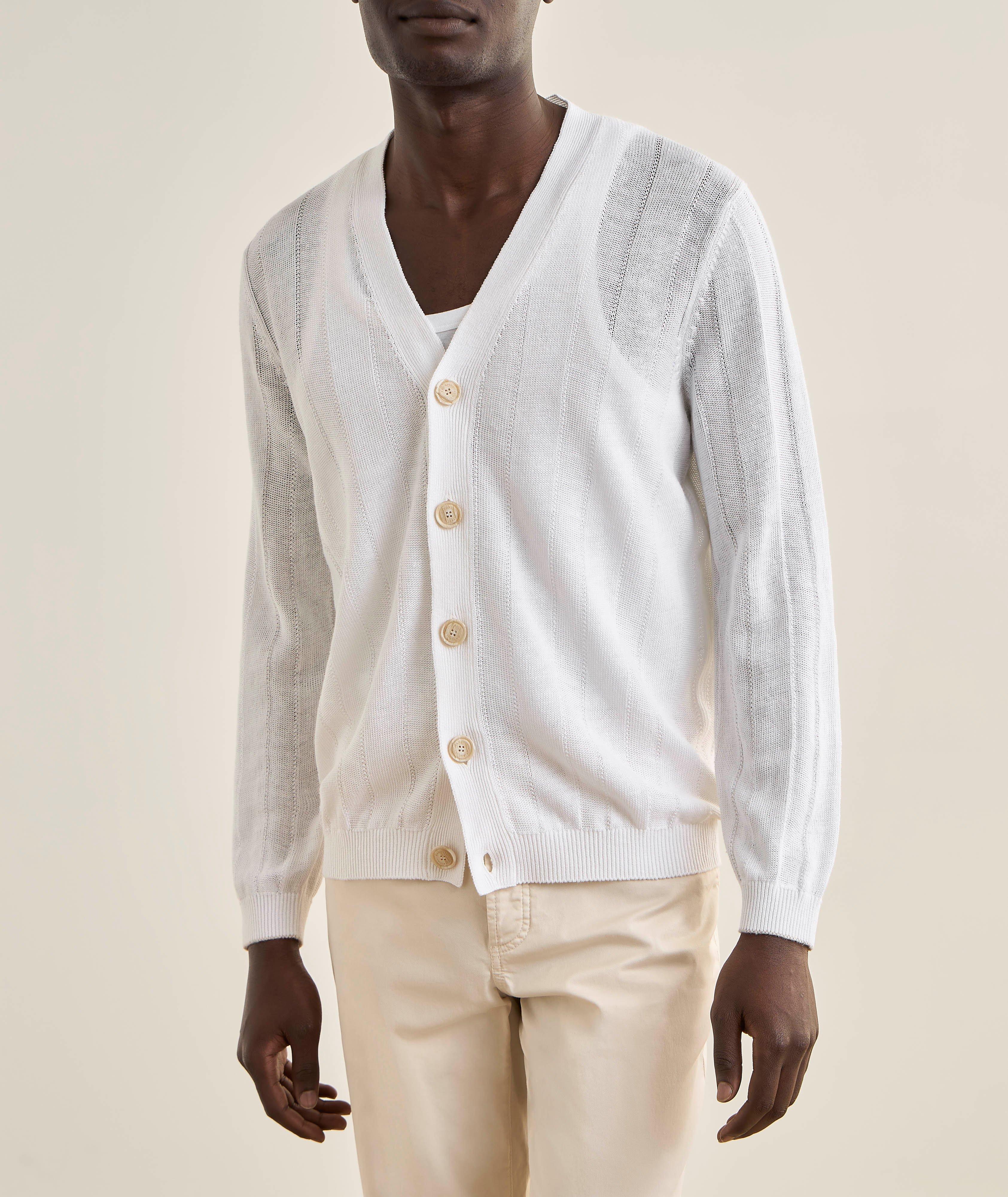 Brunello Cucinelli コットンカーディガン BRUNELLO CUCINELLI】cotton stripe cardigan (BRUNELLO CUCINELLI