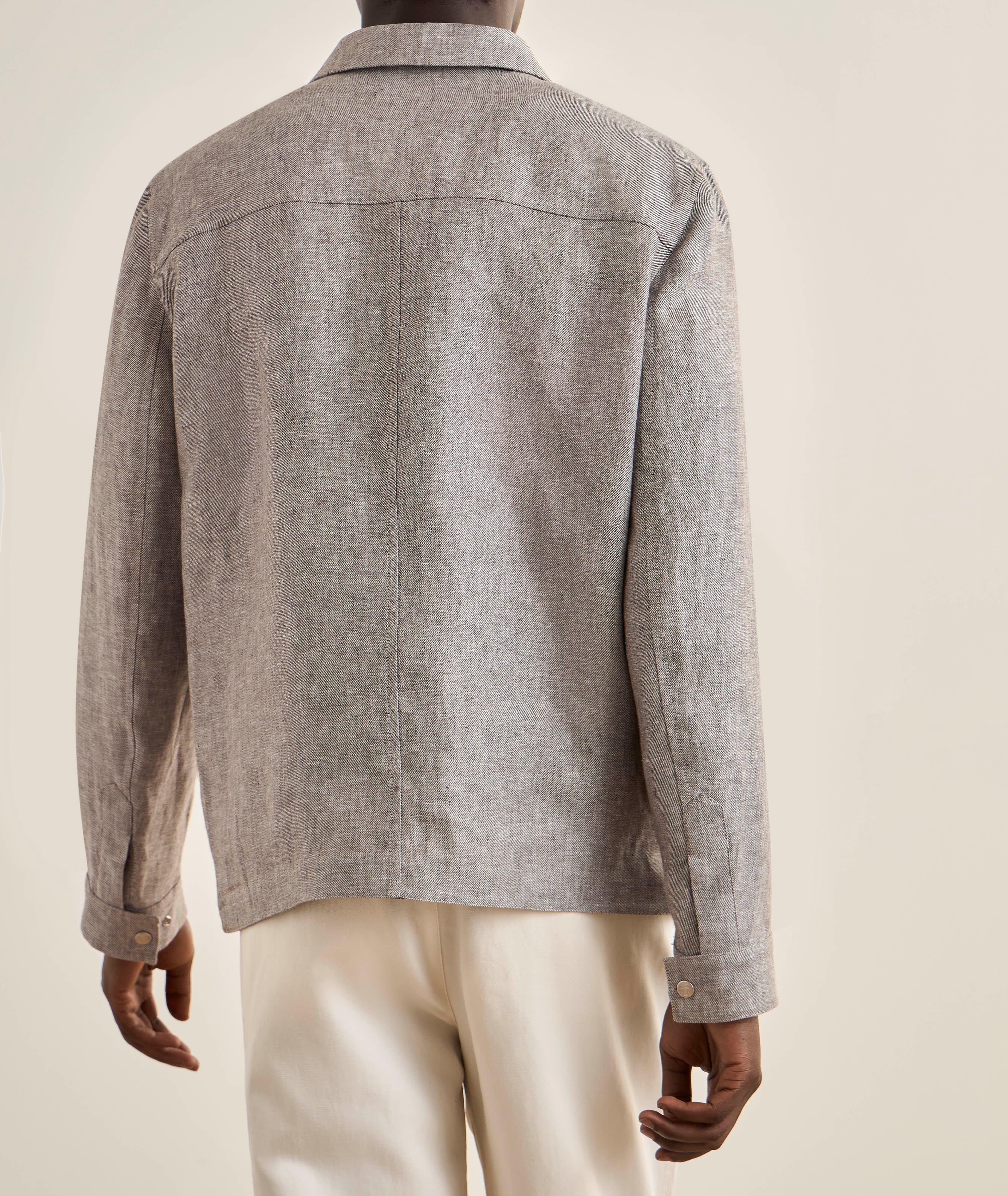 Linen-Blend Diagonal Twill Bomber image 2
