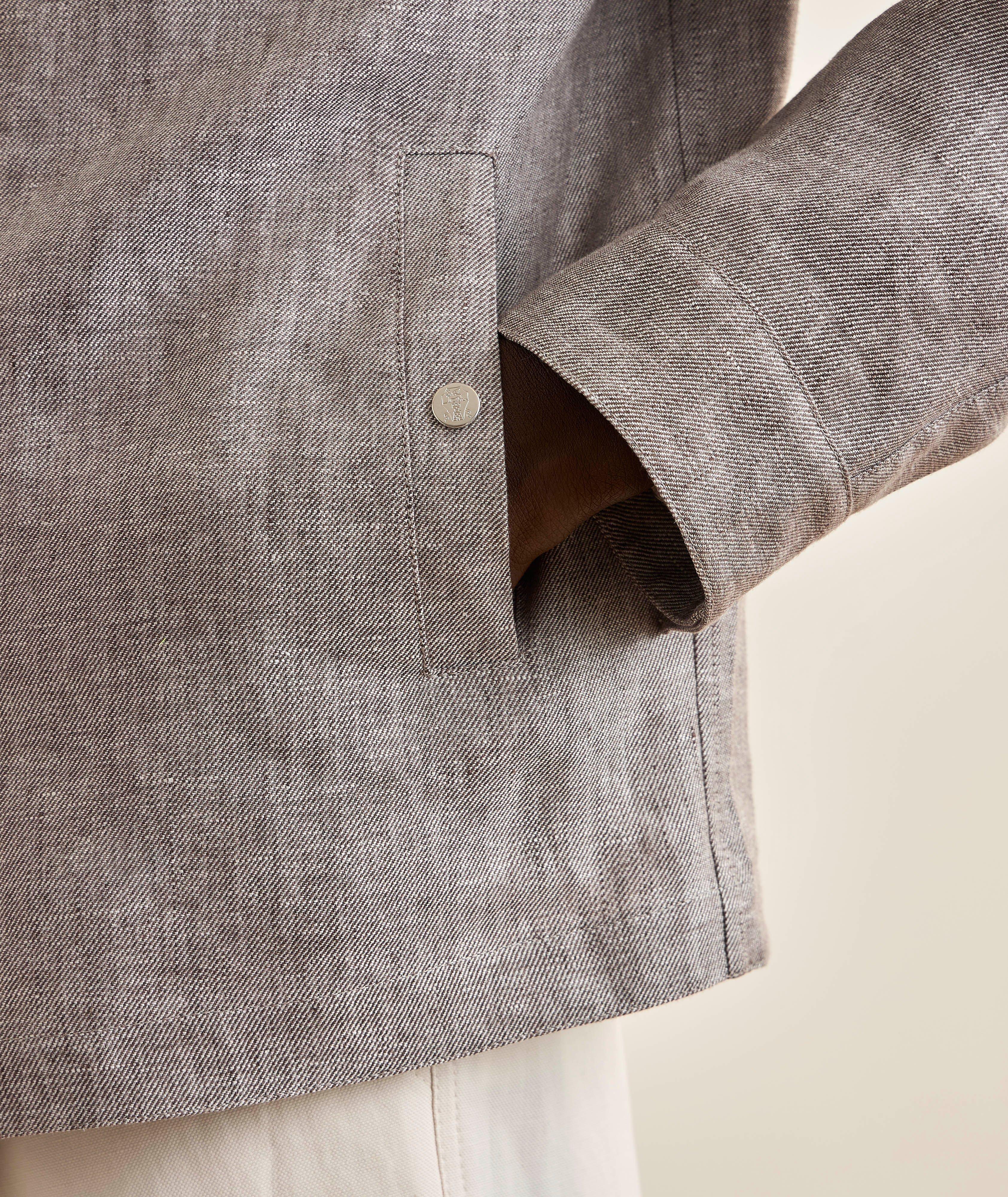 Linen-Blend Diagonal Twill Bomber image 3