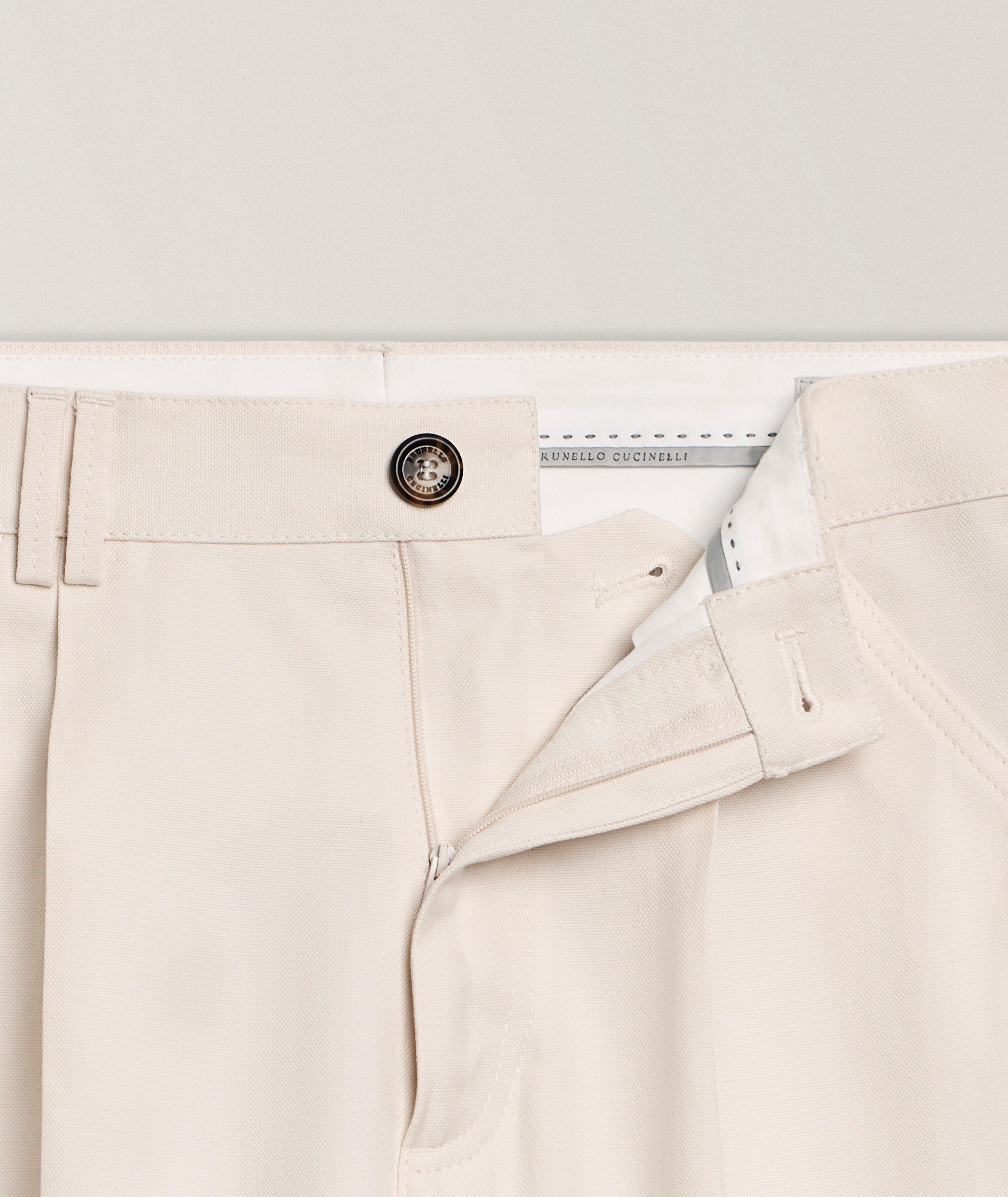 Pleated Cotton-Linen Canvas Chino Pants image 5