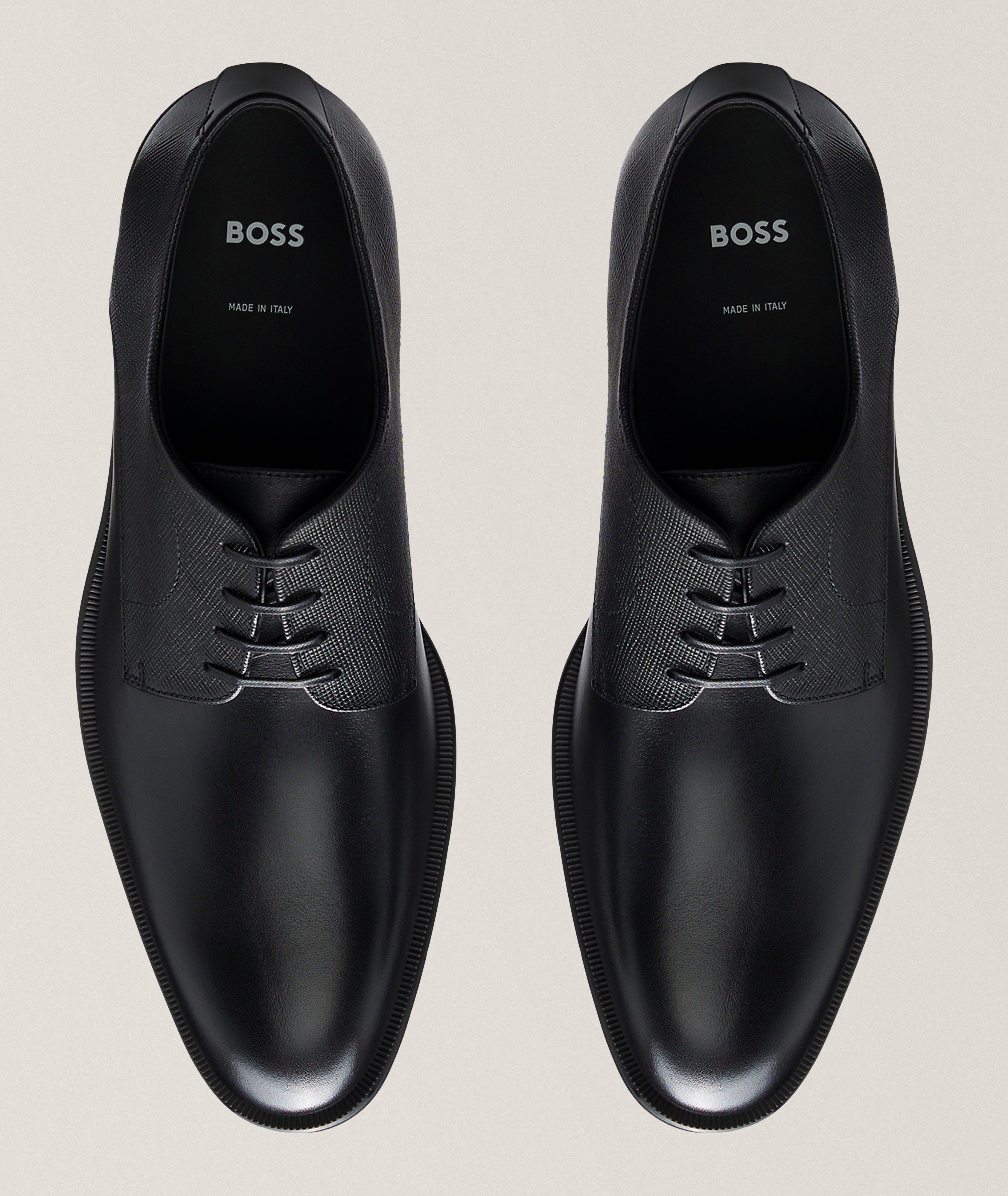 Smooth 
Textured Leather Derbies  image 1