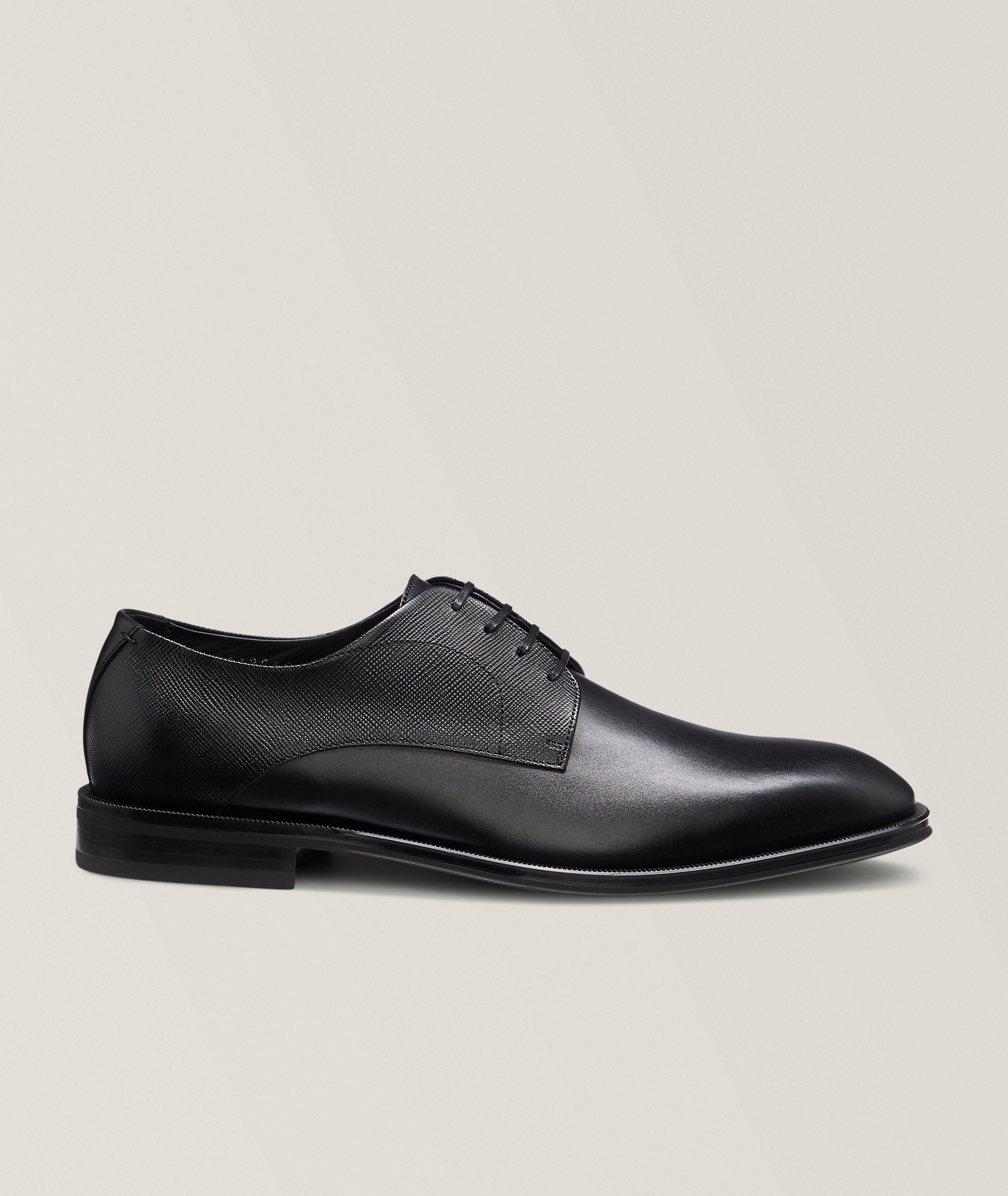 Smooth 
Textured Leather Derbies  image 0