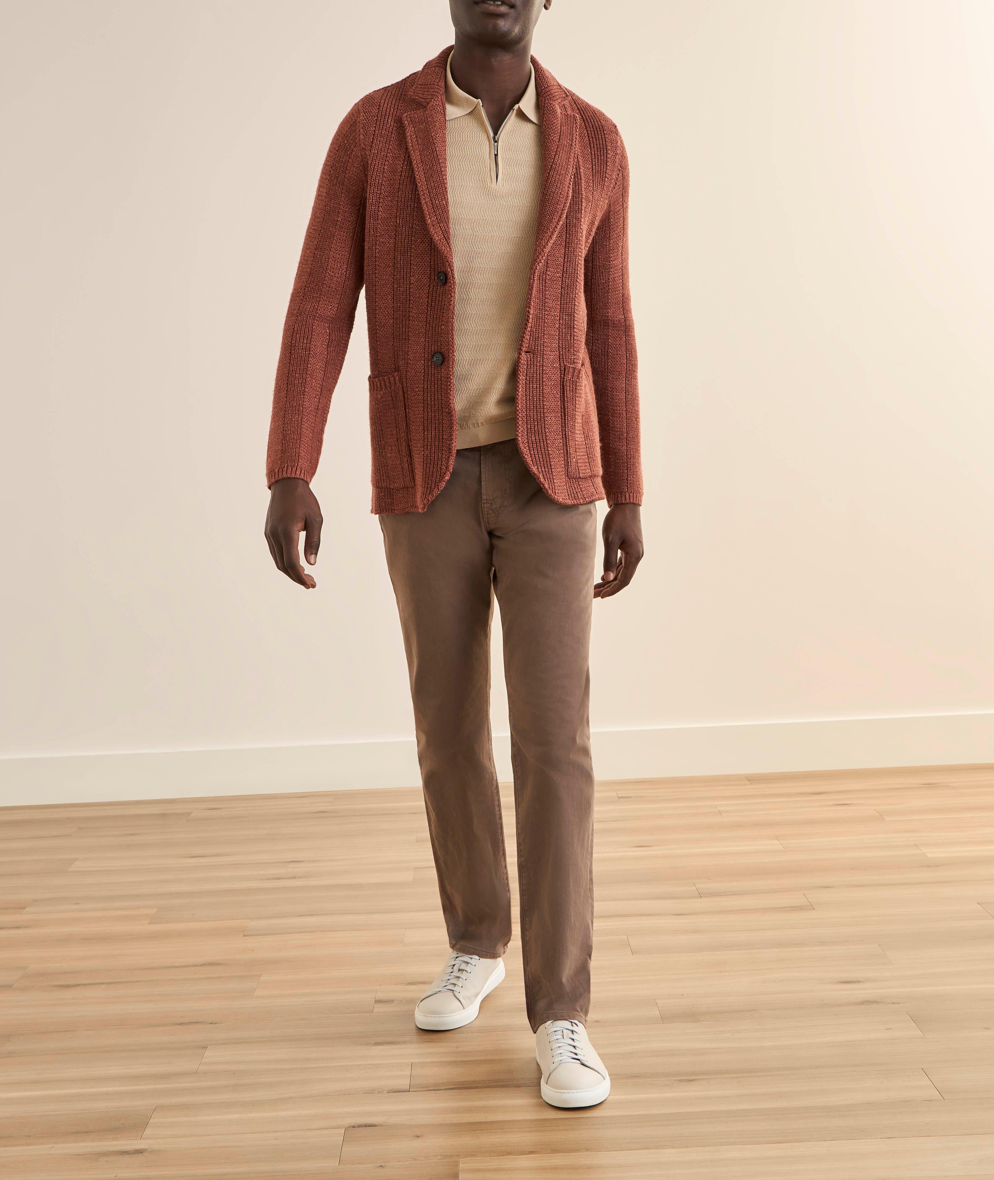 Textured Silk-Cotton Quarter-Zip Polo image 4