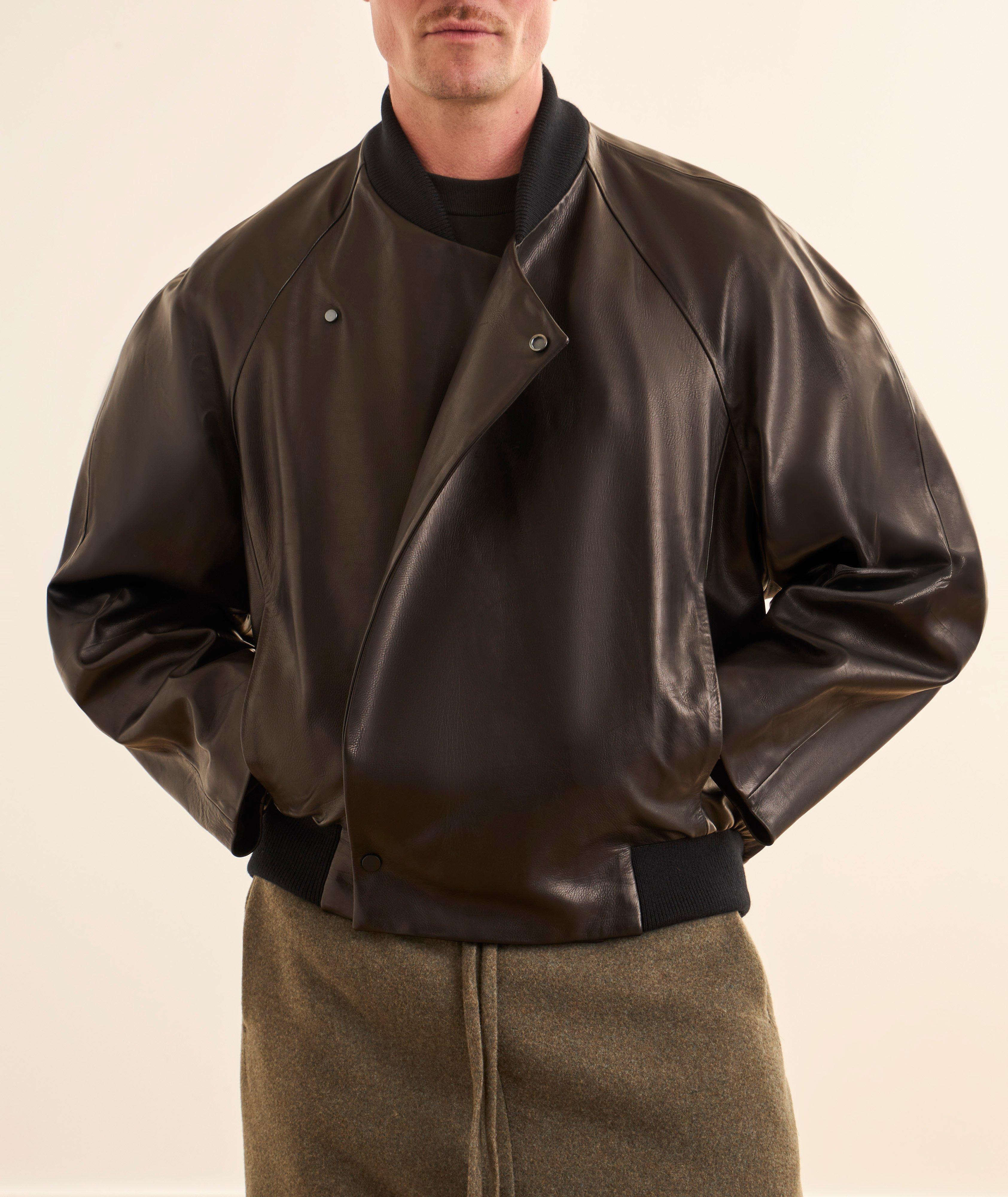Leather Raglan Bomber image 1