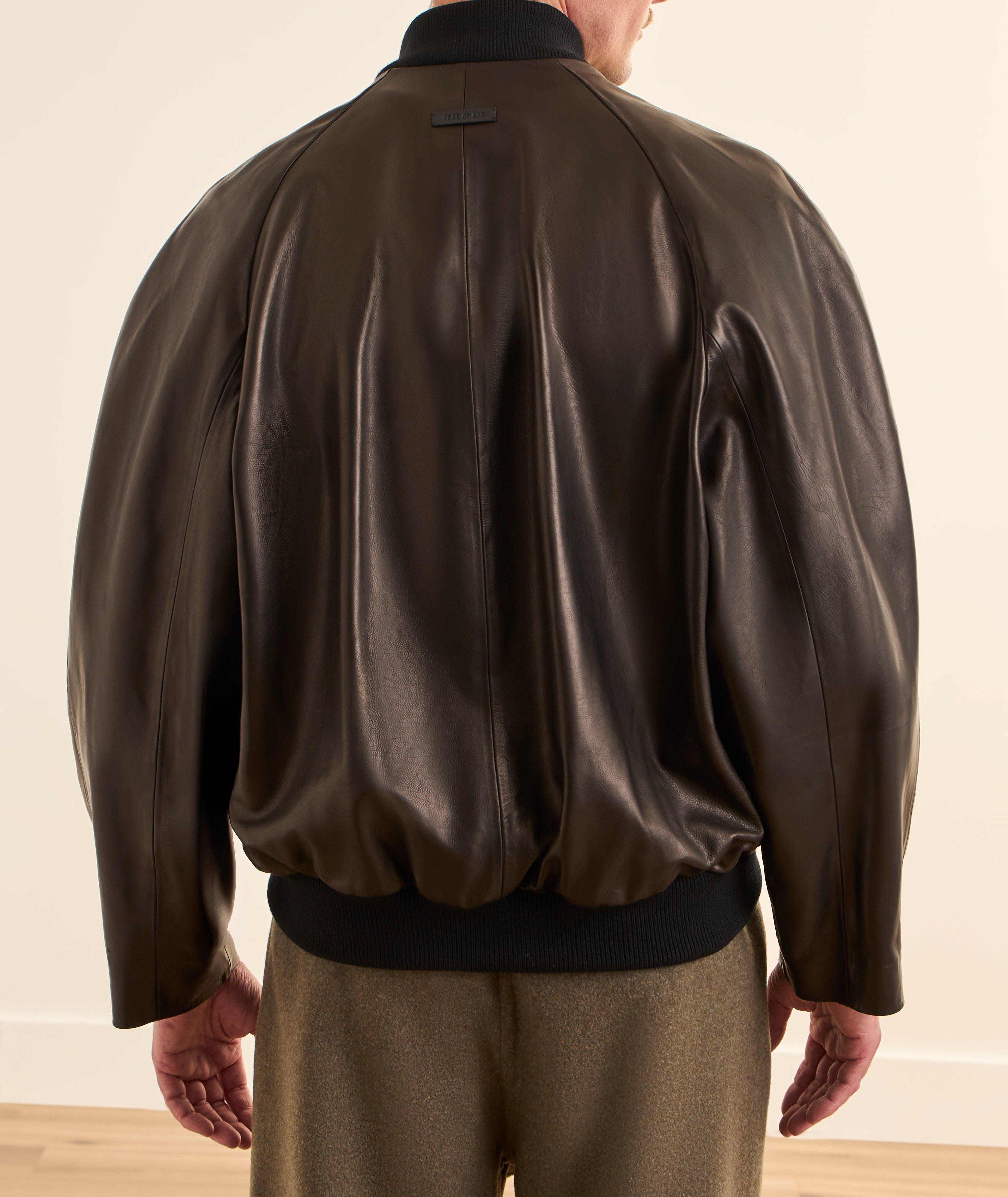 Leather Raglan Bomber image 2