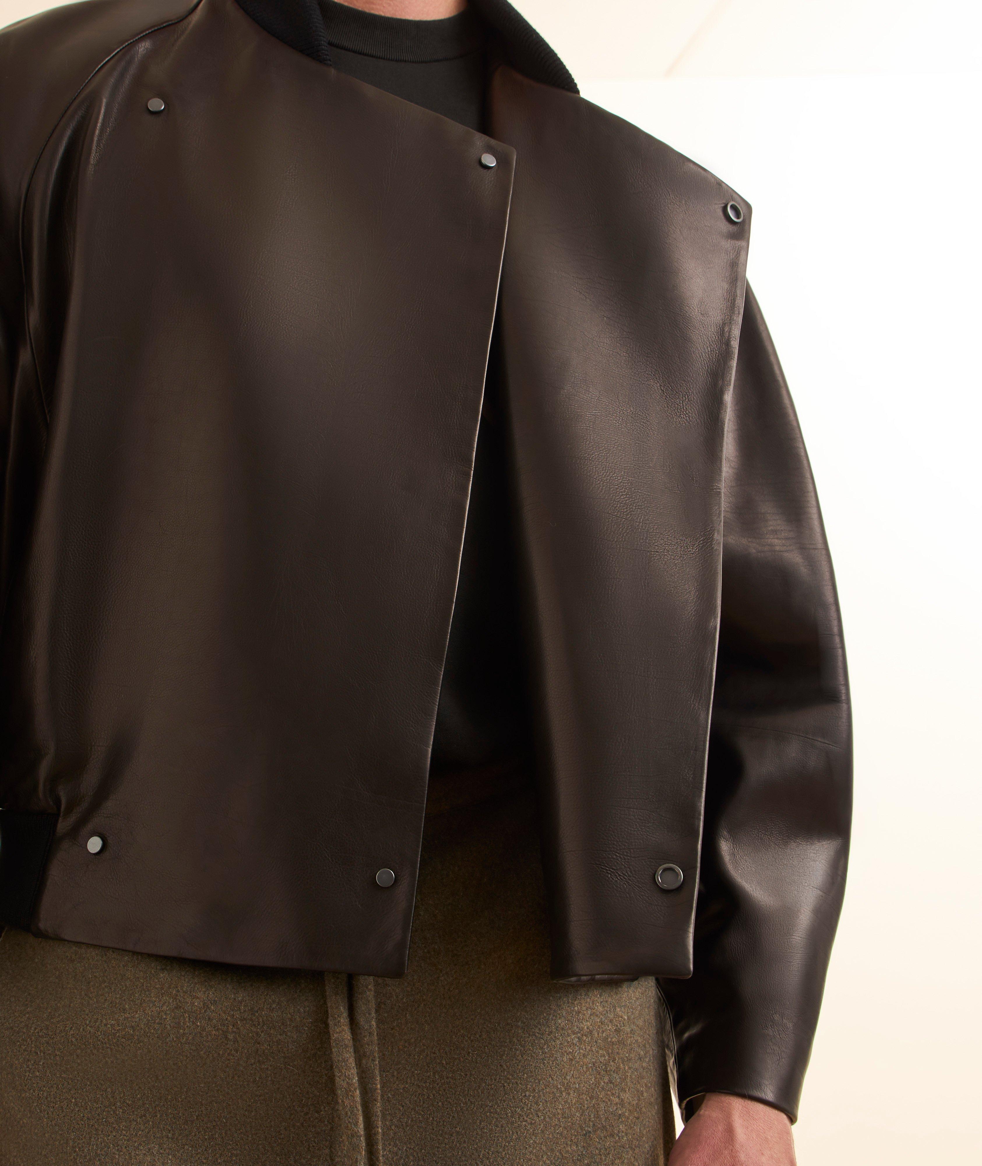 Leather Raglan Bomber image 3