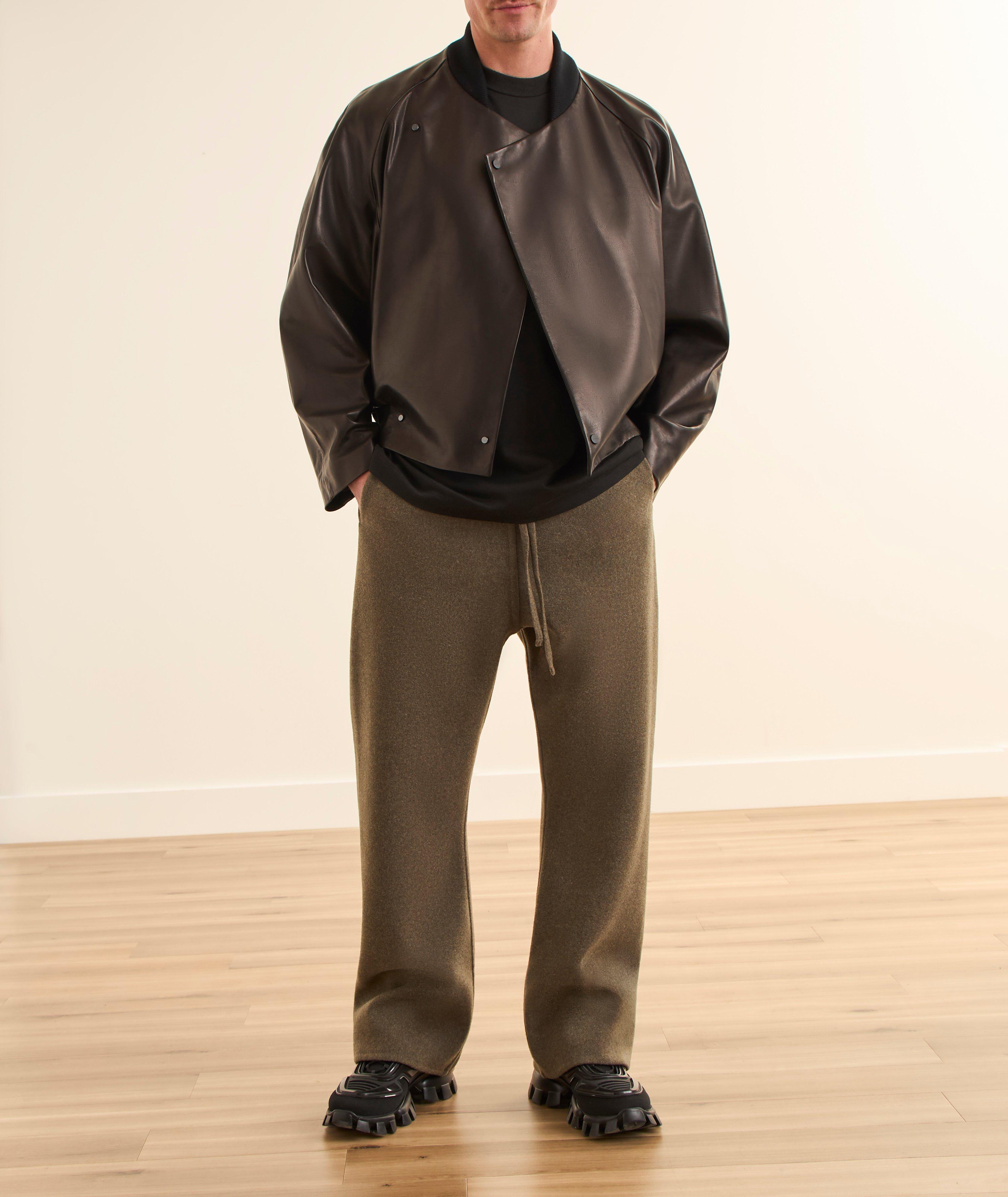 Leather Raglan Bomber image 5