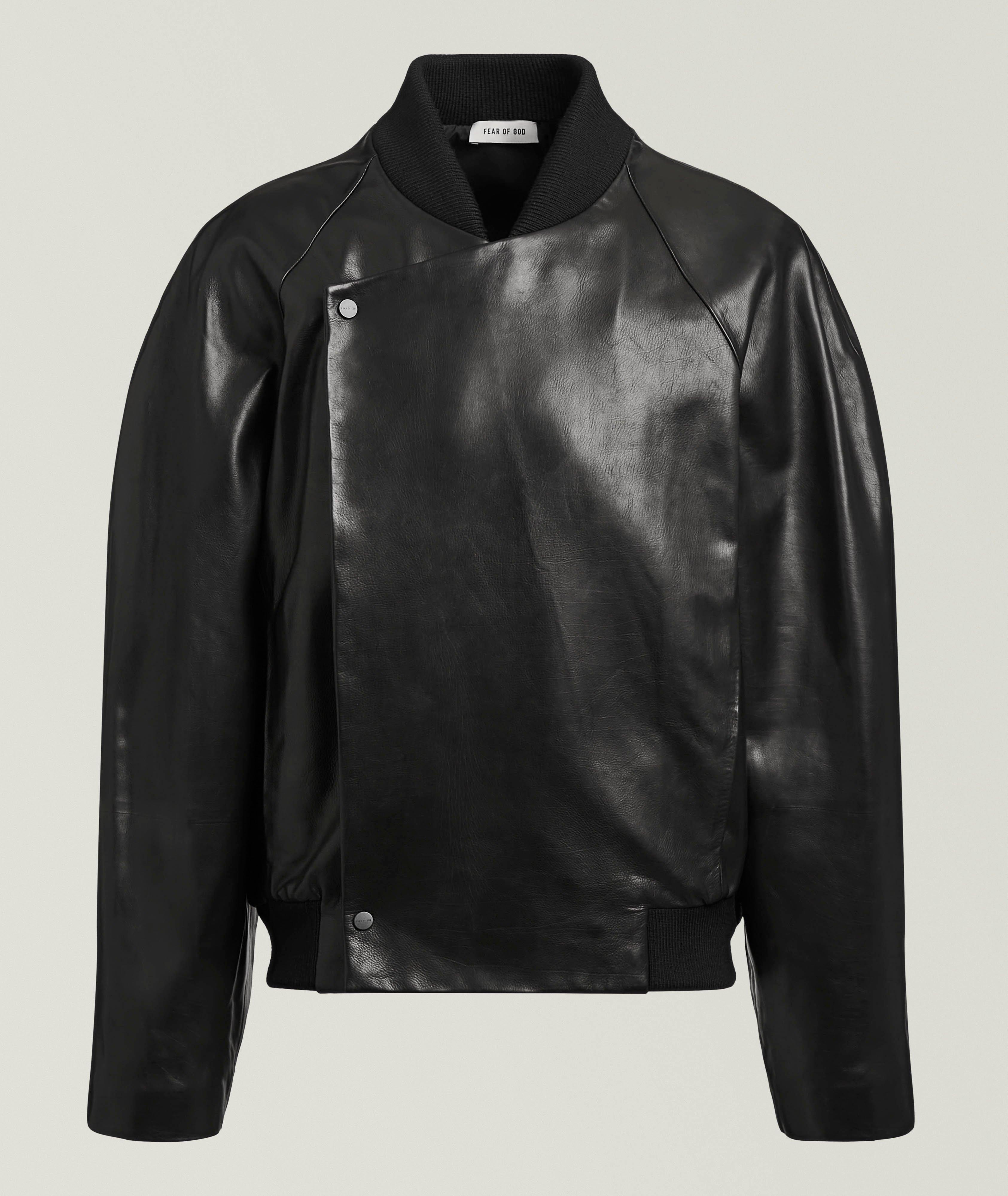 Leather Raglan Bomber image 0