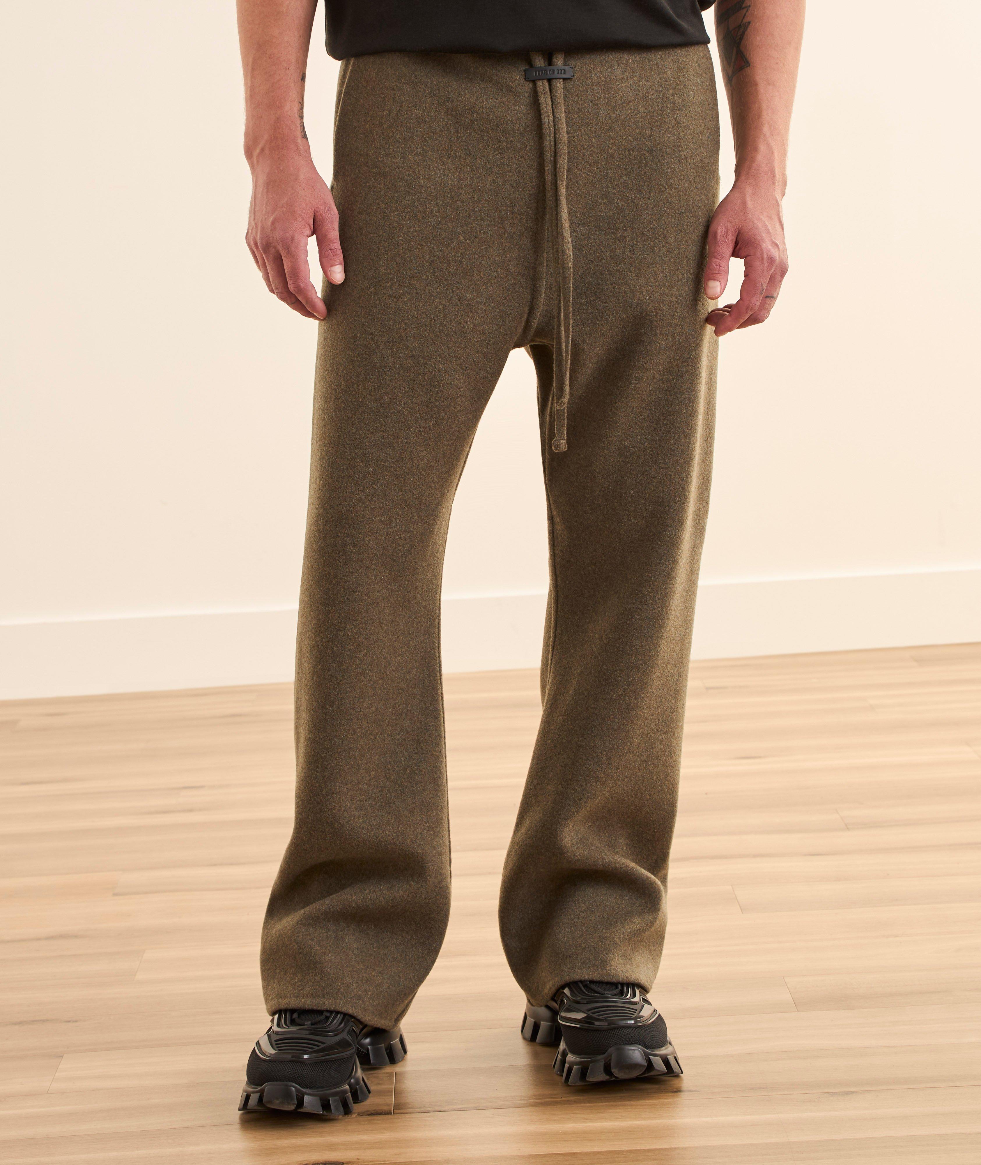 Pantalon évasé laine-cachemire double face  image 1