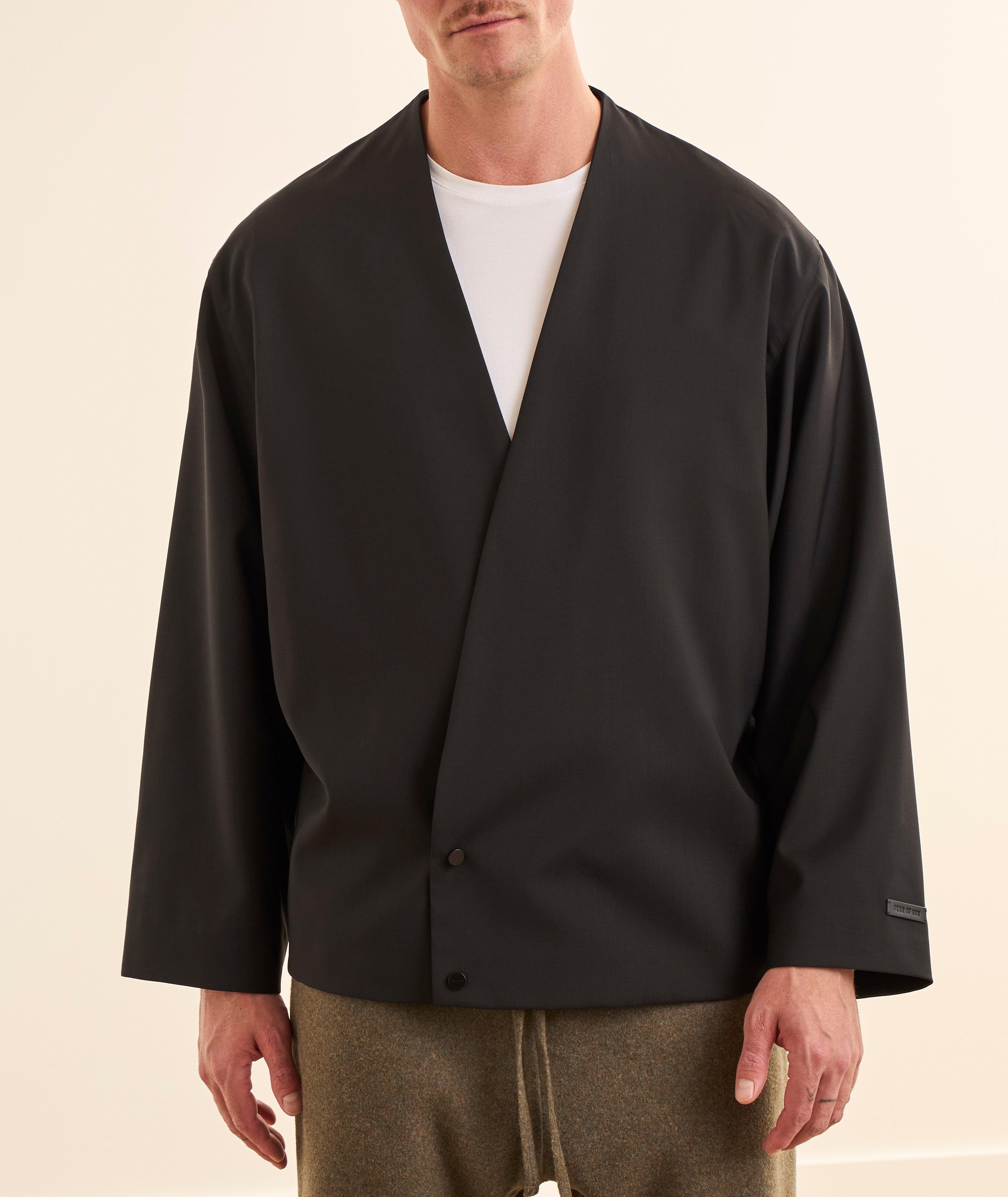 Wool Relaxed Lapelless Jacket image 1