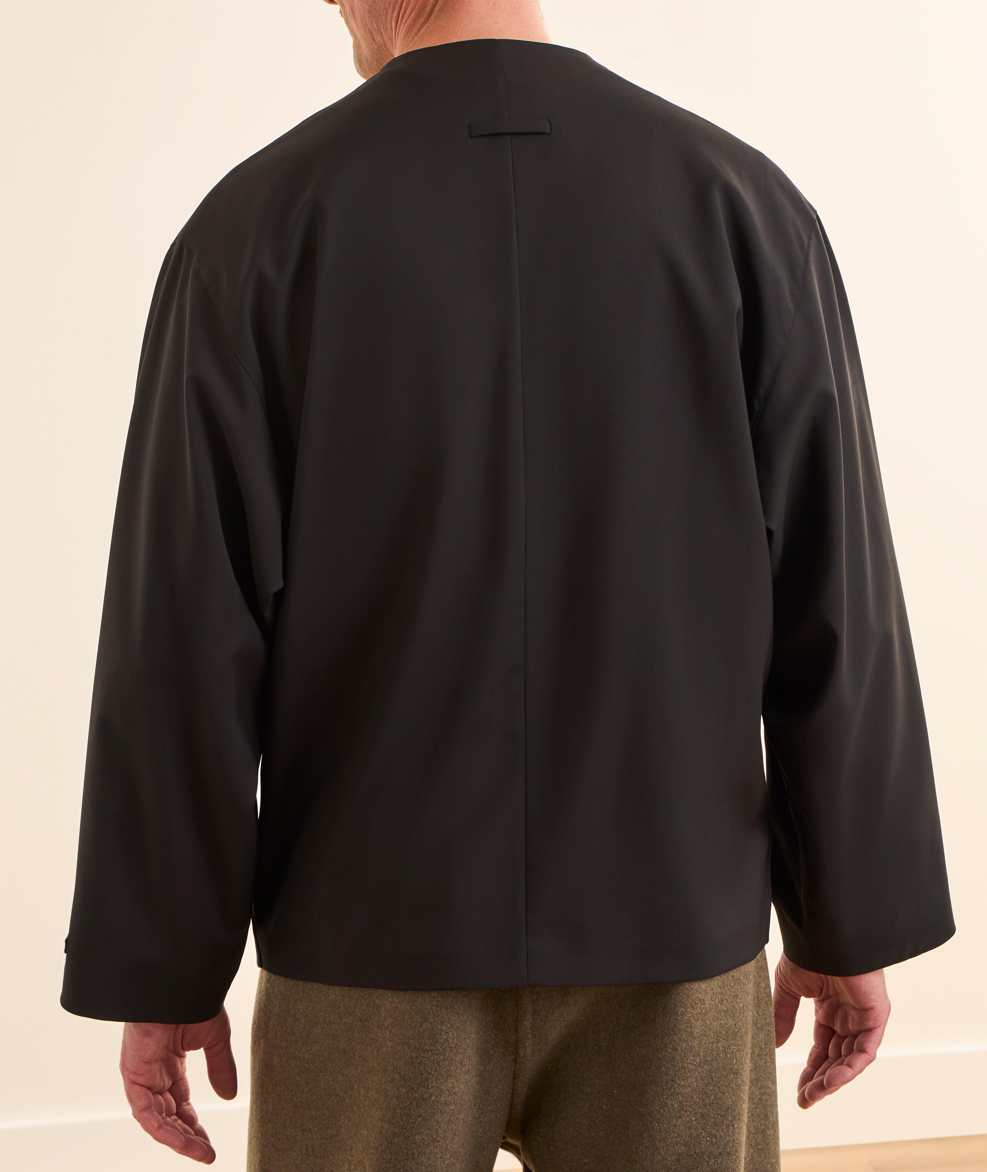 Wool Relaxed Lapelless Jacket image 2