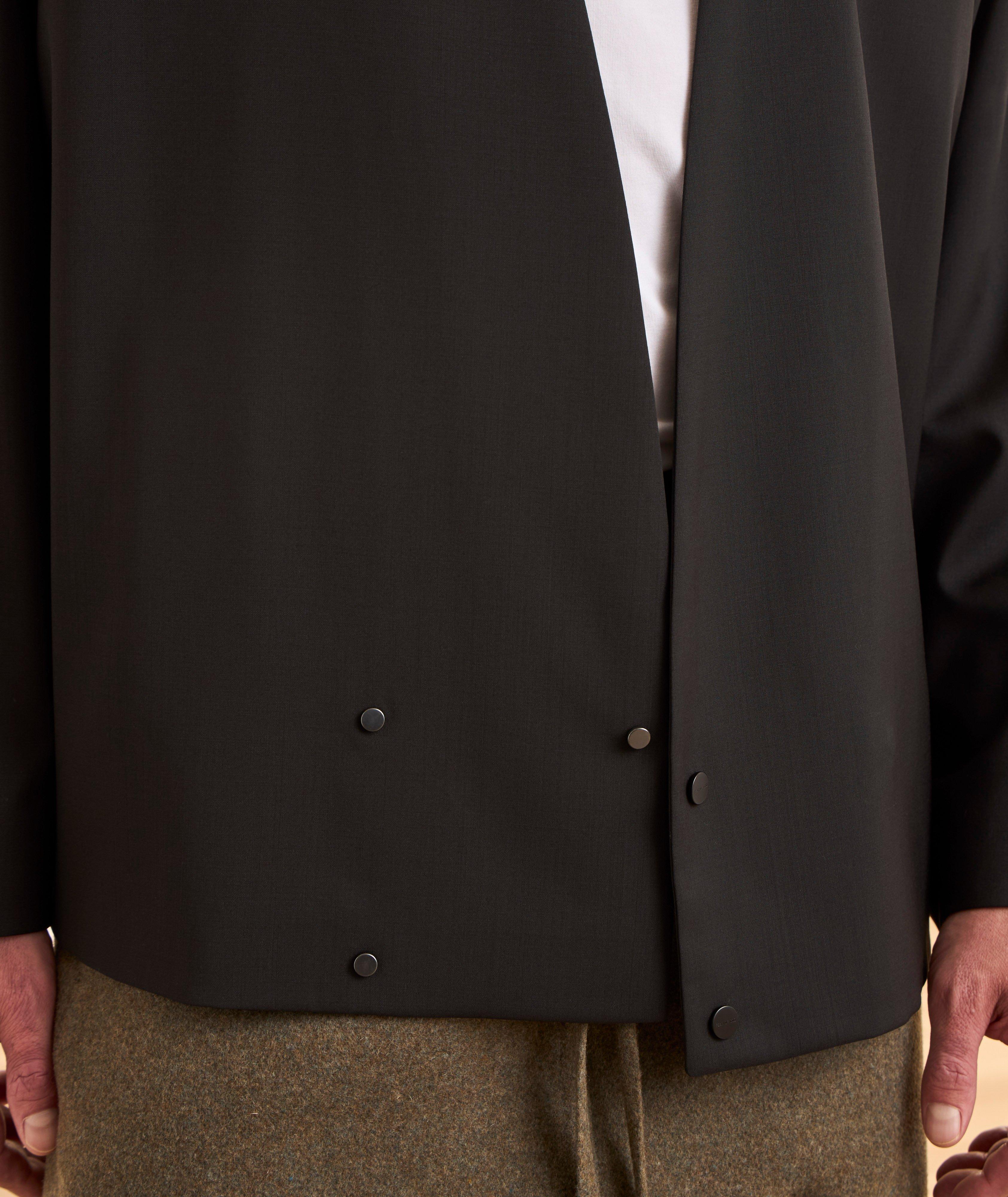 Wool Relaxed Lapelless Jacket image 3