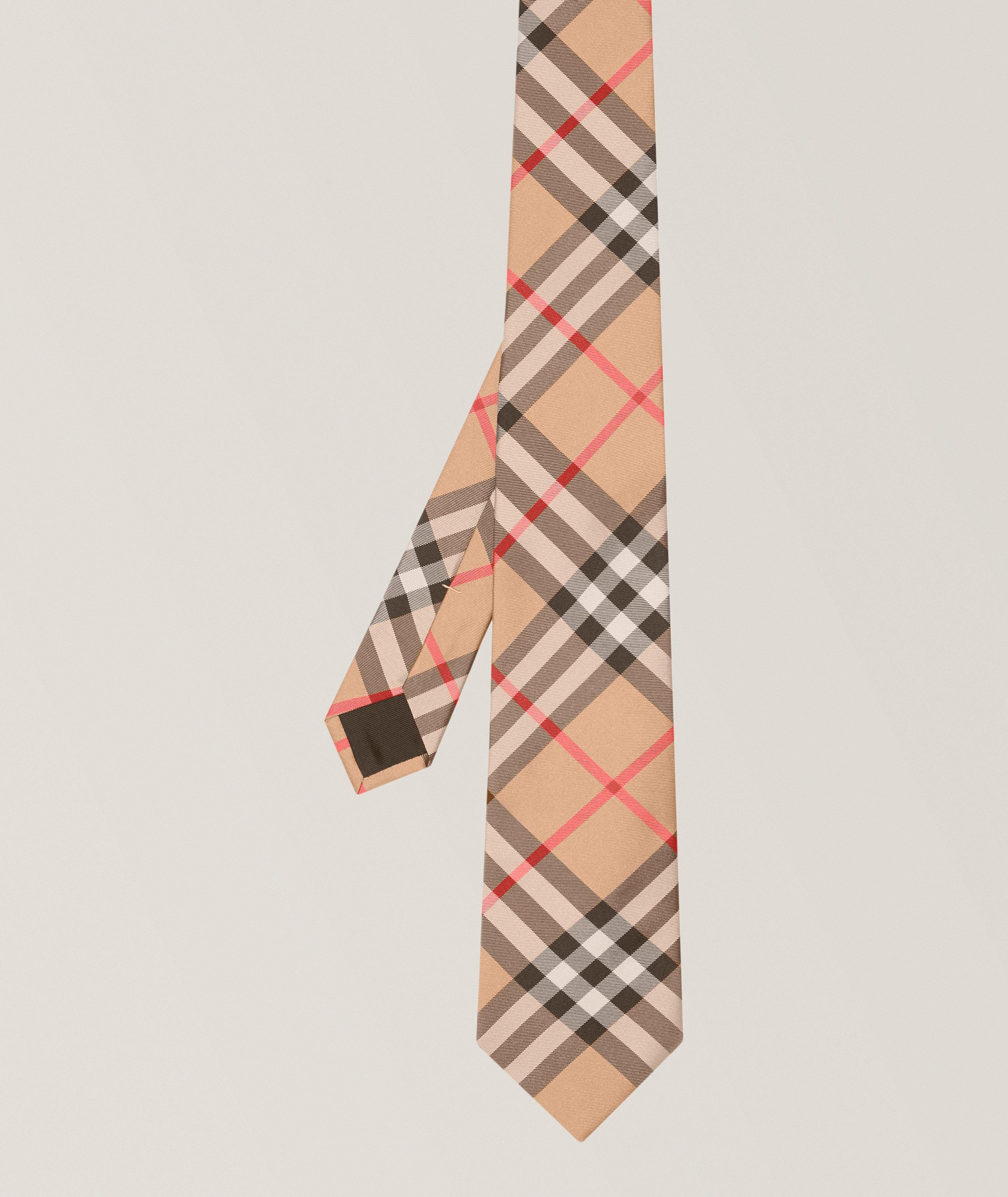 Cravate en soie carreaux grands image 0