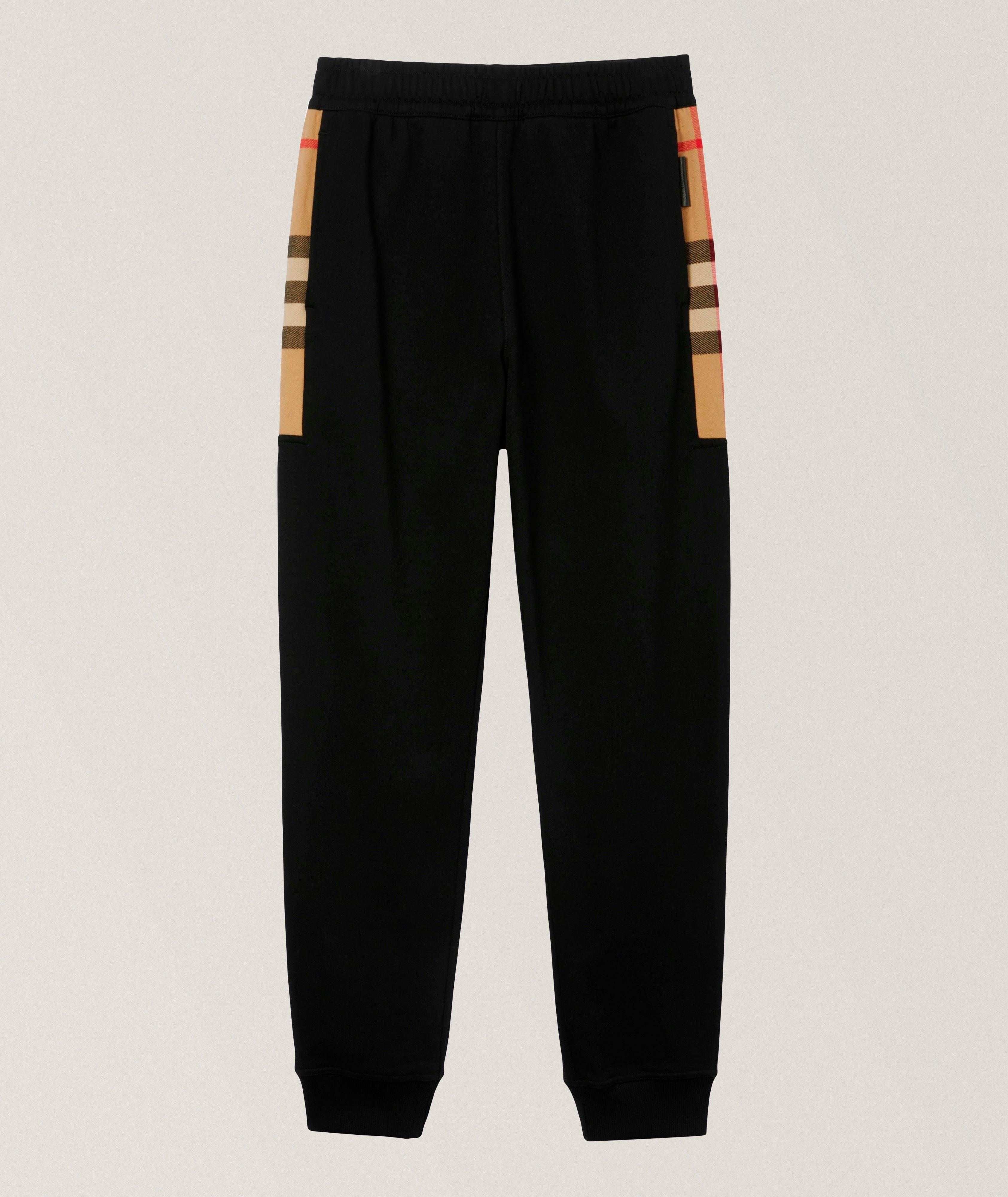 Burberry Pantalon de jogging coton panneau à carreaux