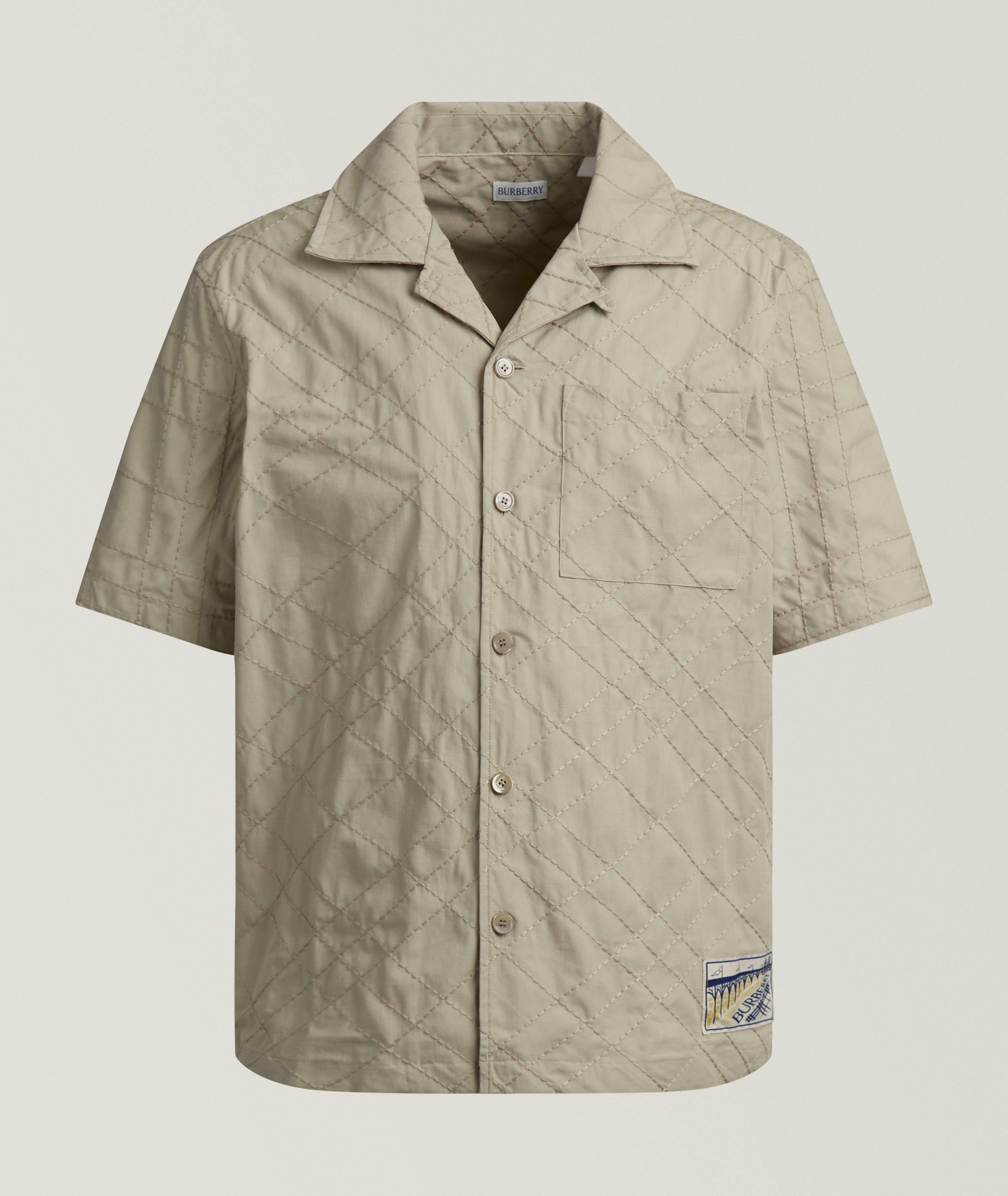 Burberry Embroidered Check Camp Shirt