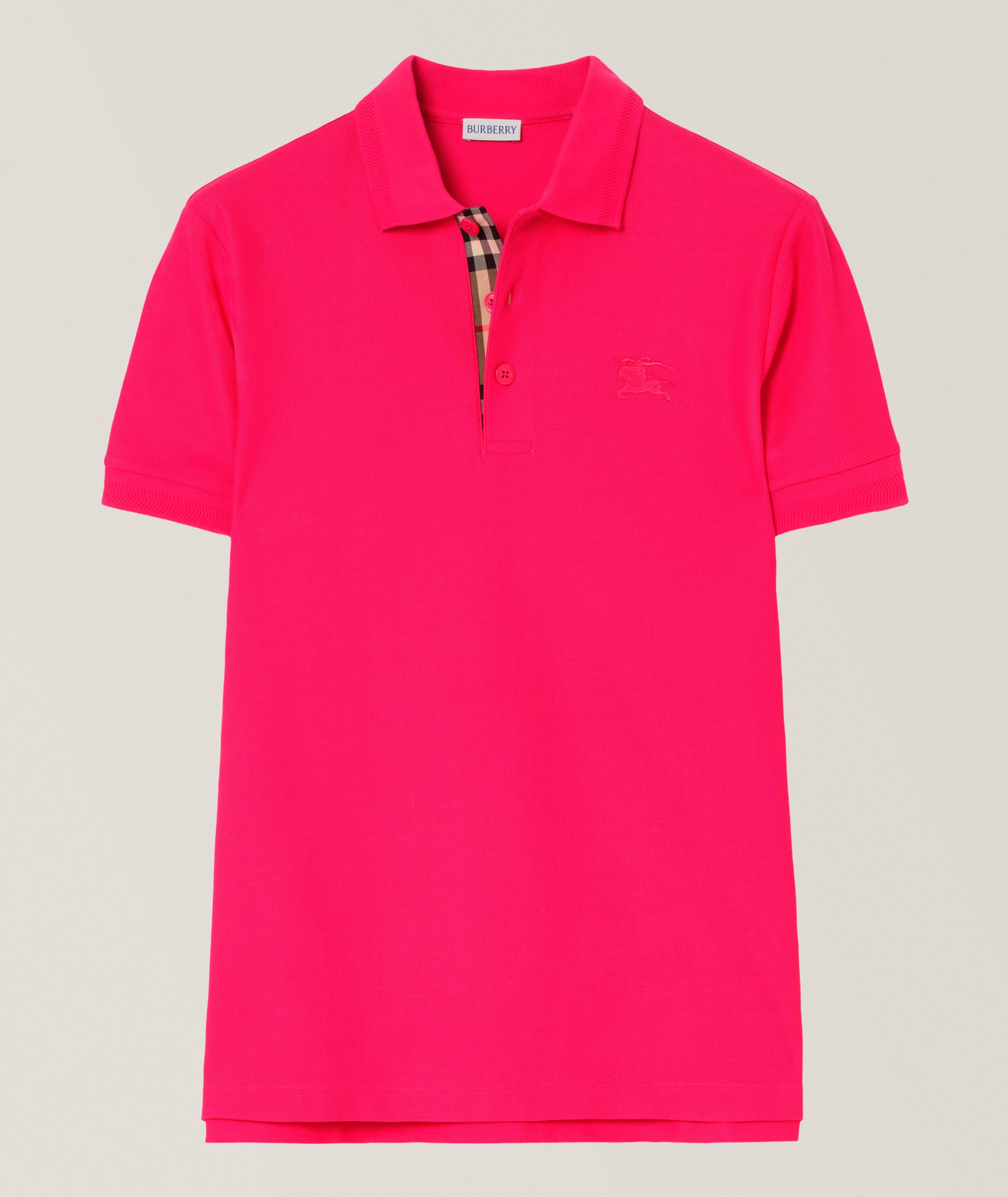 Burberry Checked Placket Cotton Polo