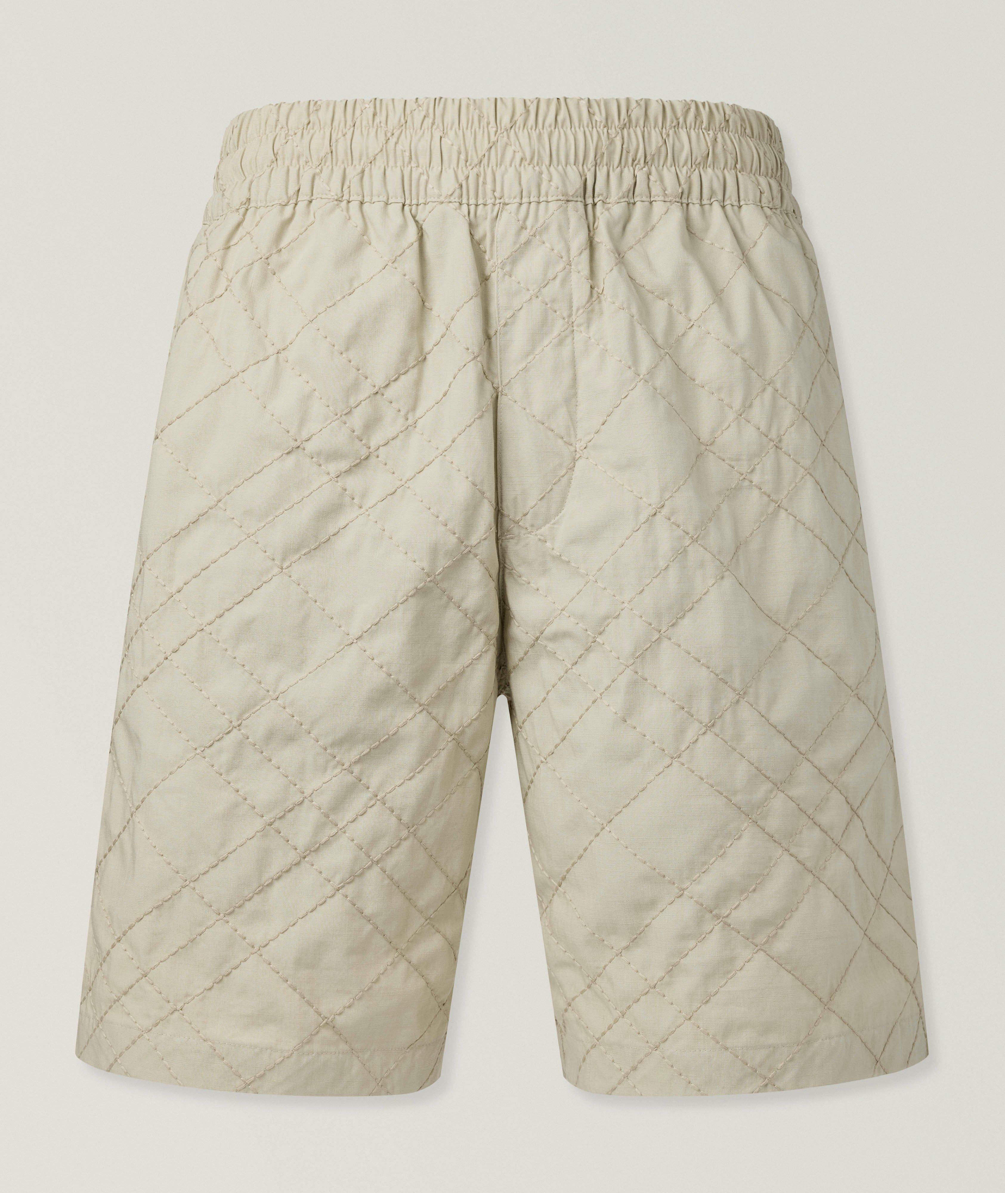 Burberry Embroidered Check Cotton Shorts