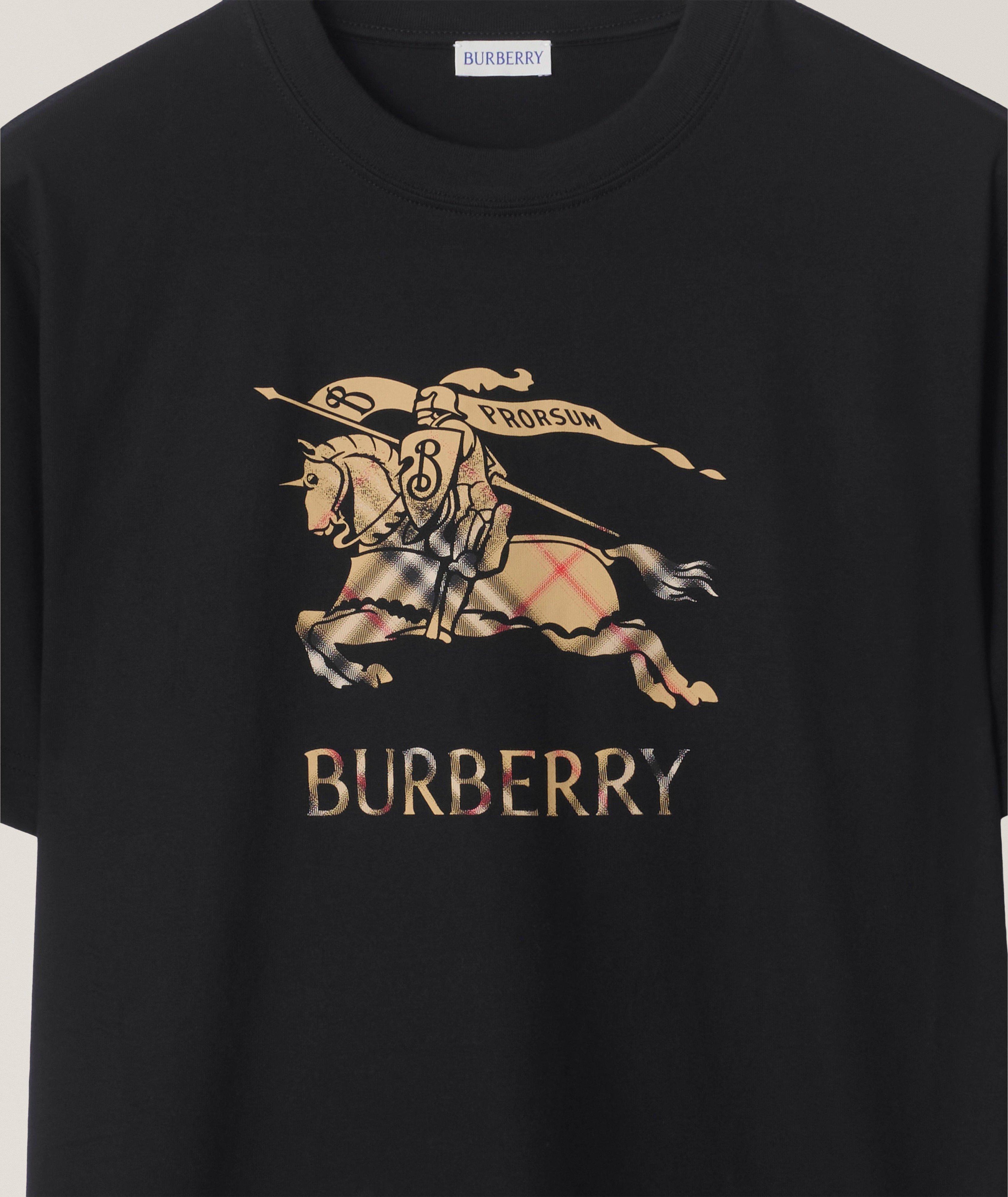 Check Logo Stretch-Cotton T-Shirt image 1