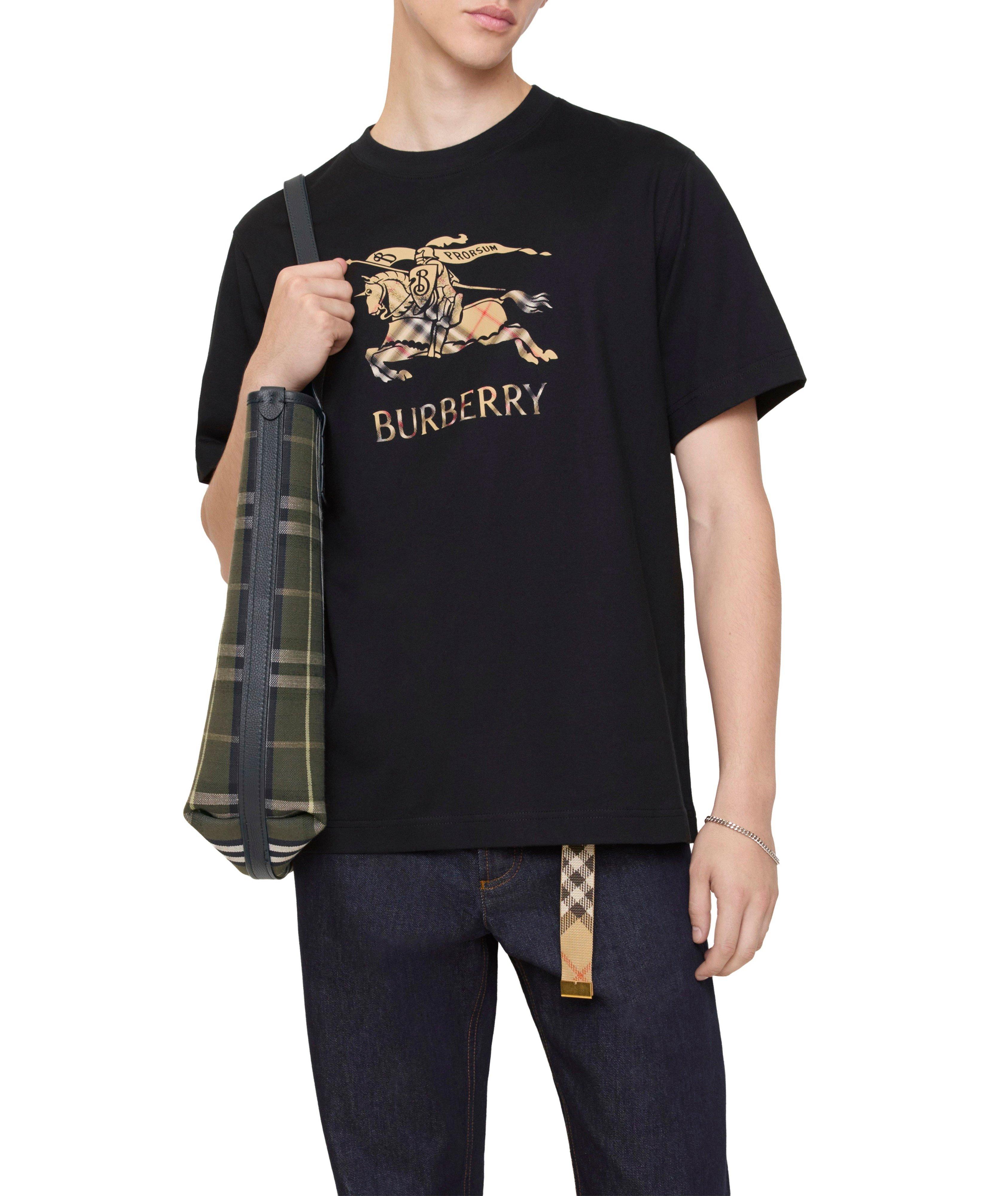 Check Logo Stretch-Cotton T-Shirt image 2