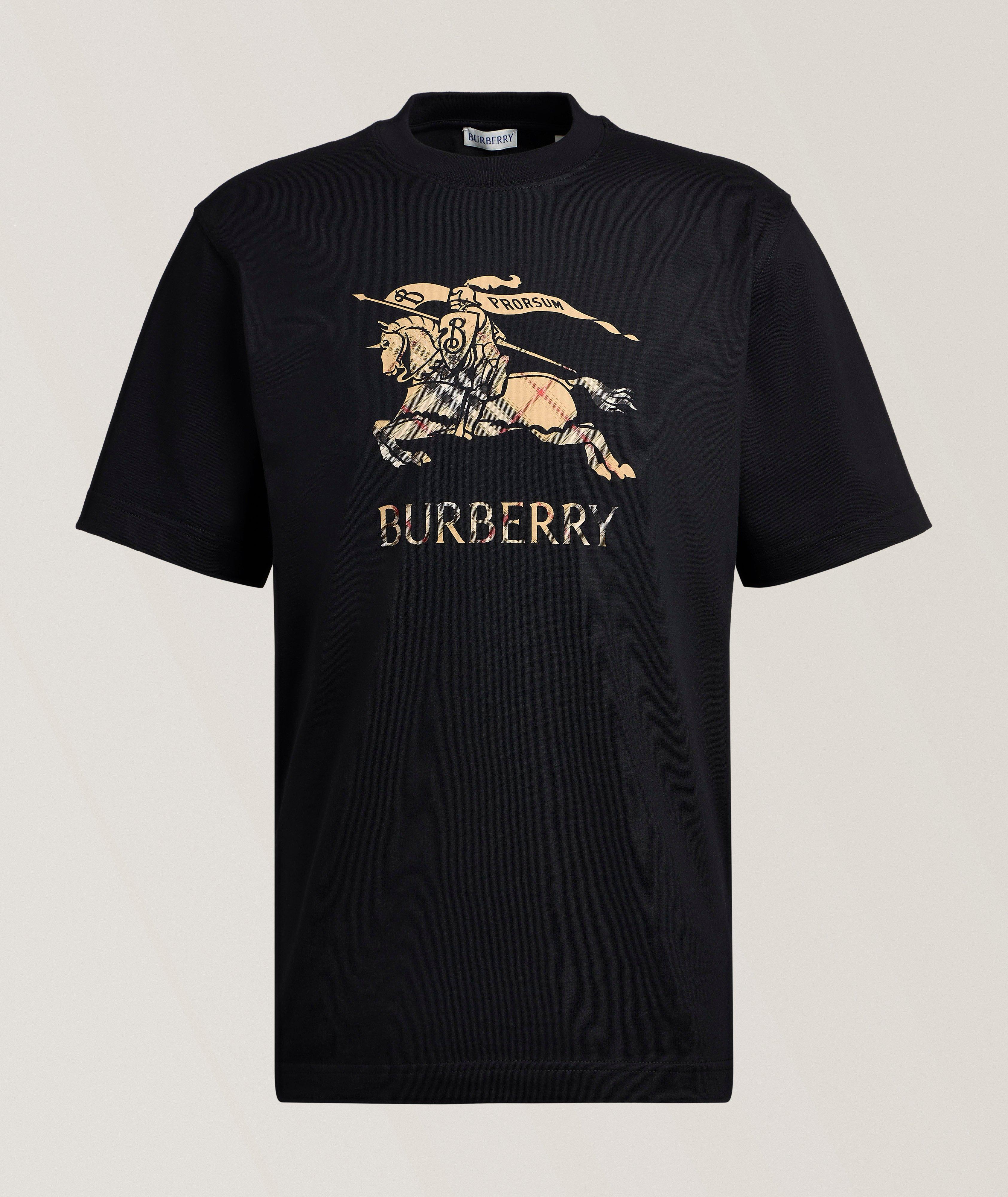 Check Logo Stretch-Cotton T-Shirt image 0