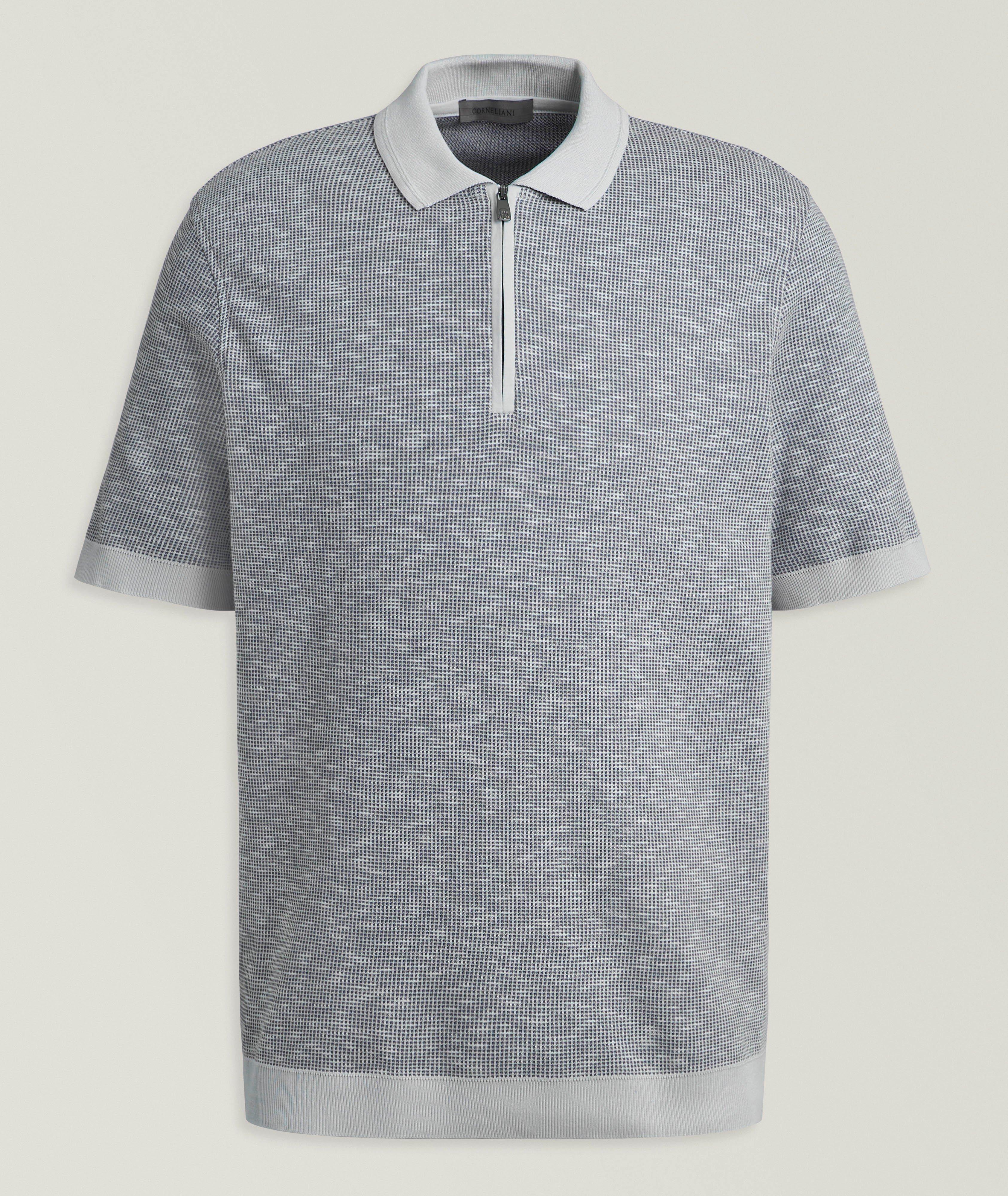 Corneliani Cotton Quarter-Zip Polo   