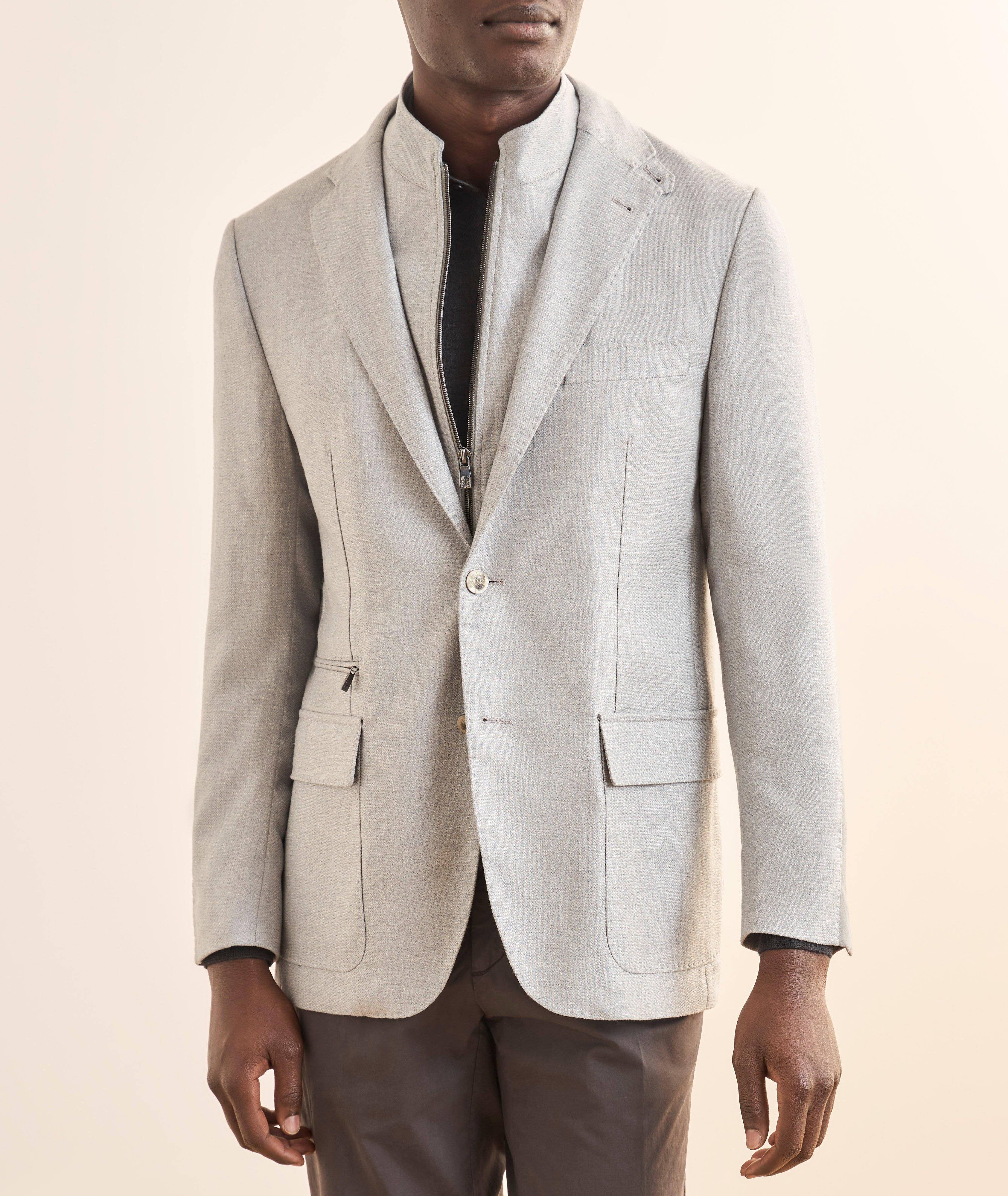 Removable-Bib Silk-Wool Sport Jacket image 1