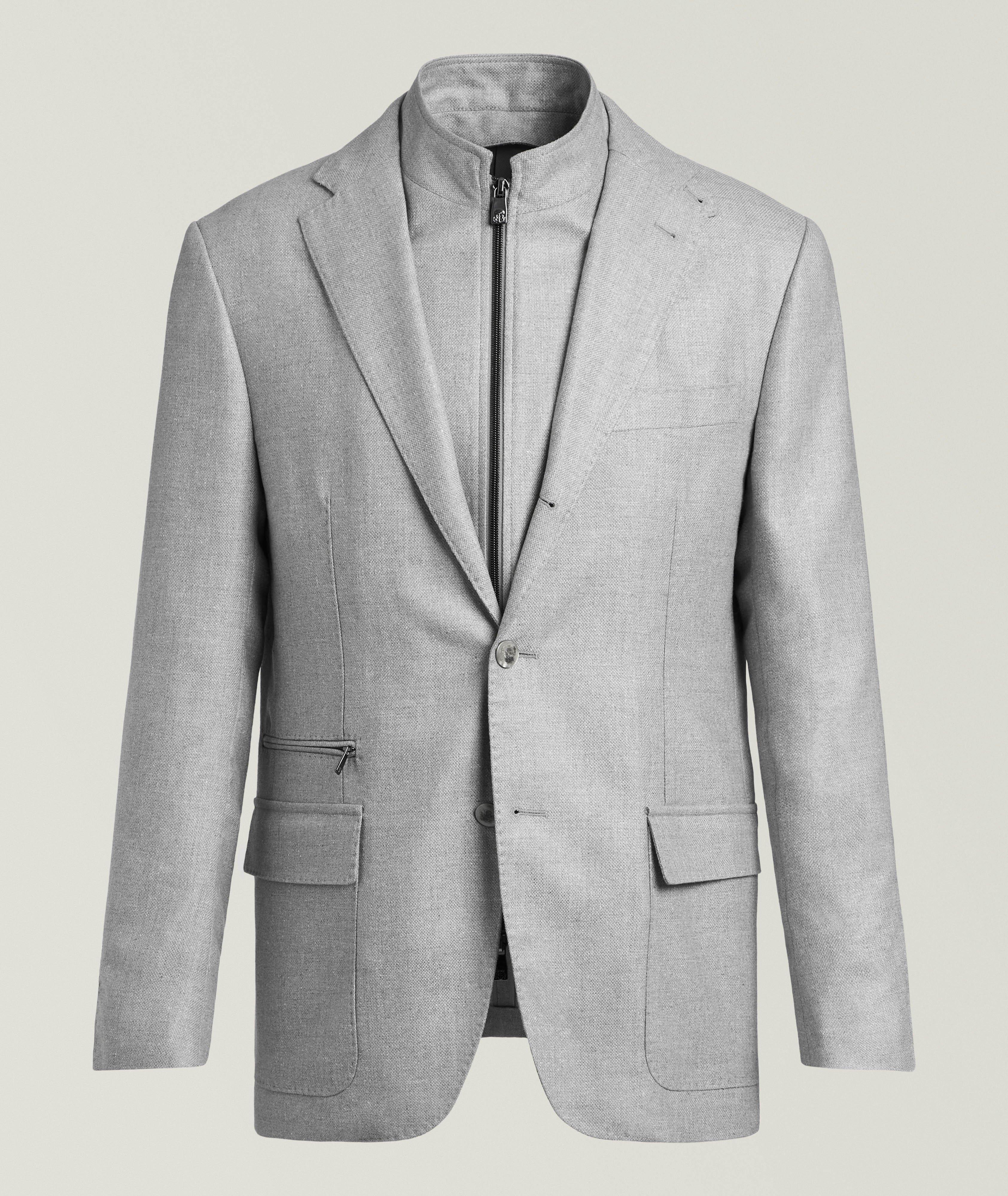 Corneliani Removable-Bib Silk-Wool Sport Jacket