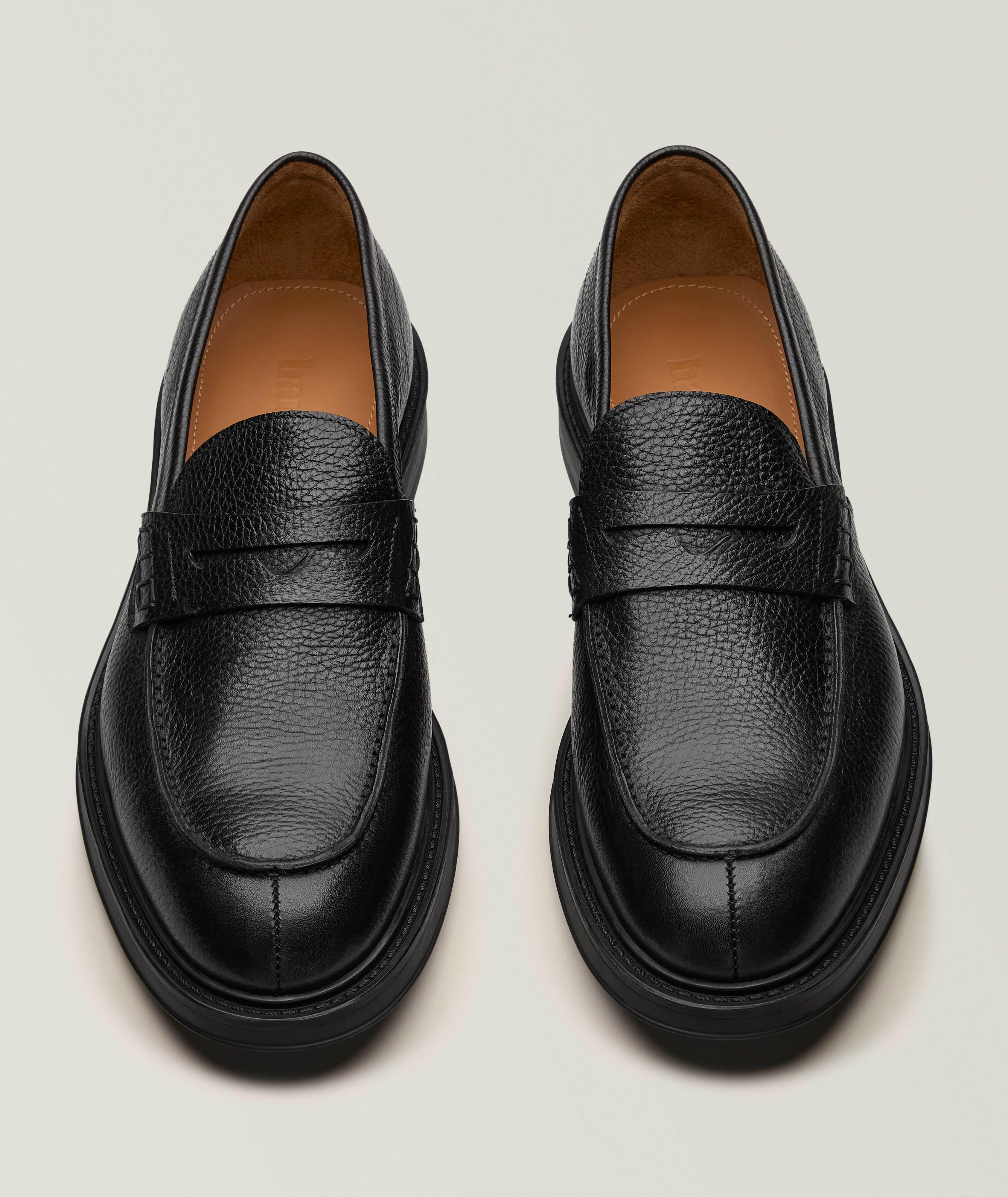 Leather Split-Toe Penny Loafers image 1