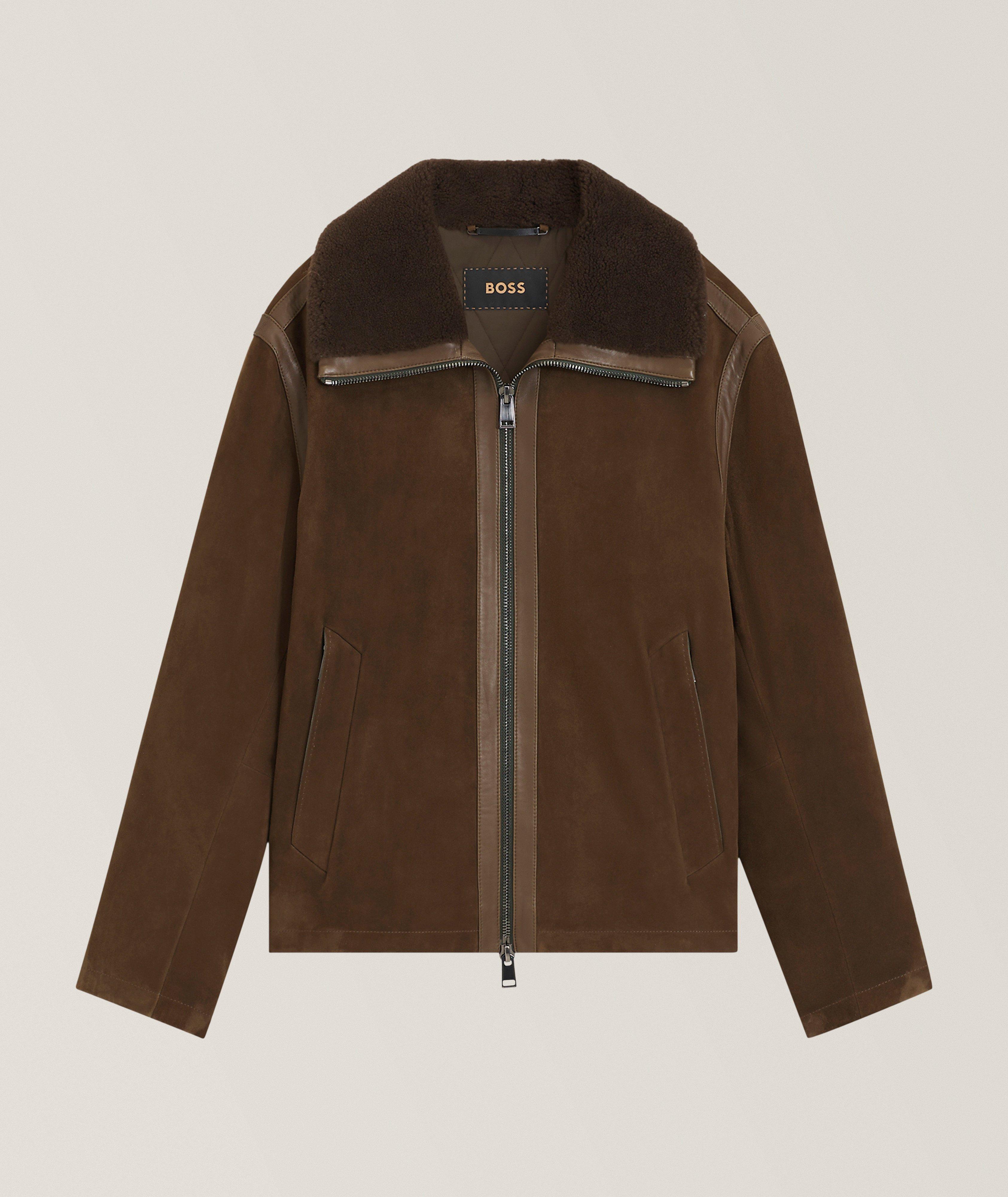BOSS Veste aviateur suède & peau lainée Maviator