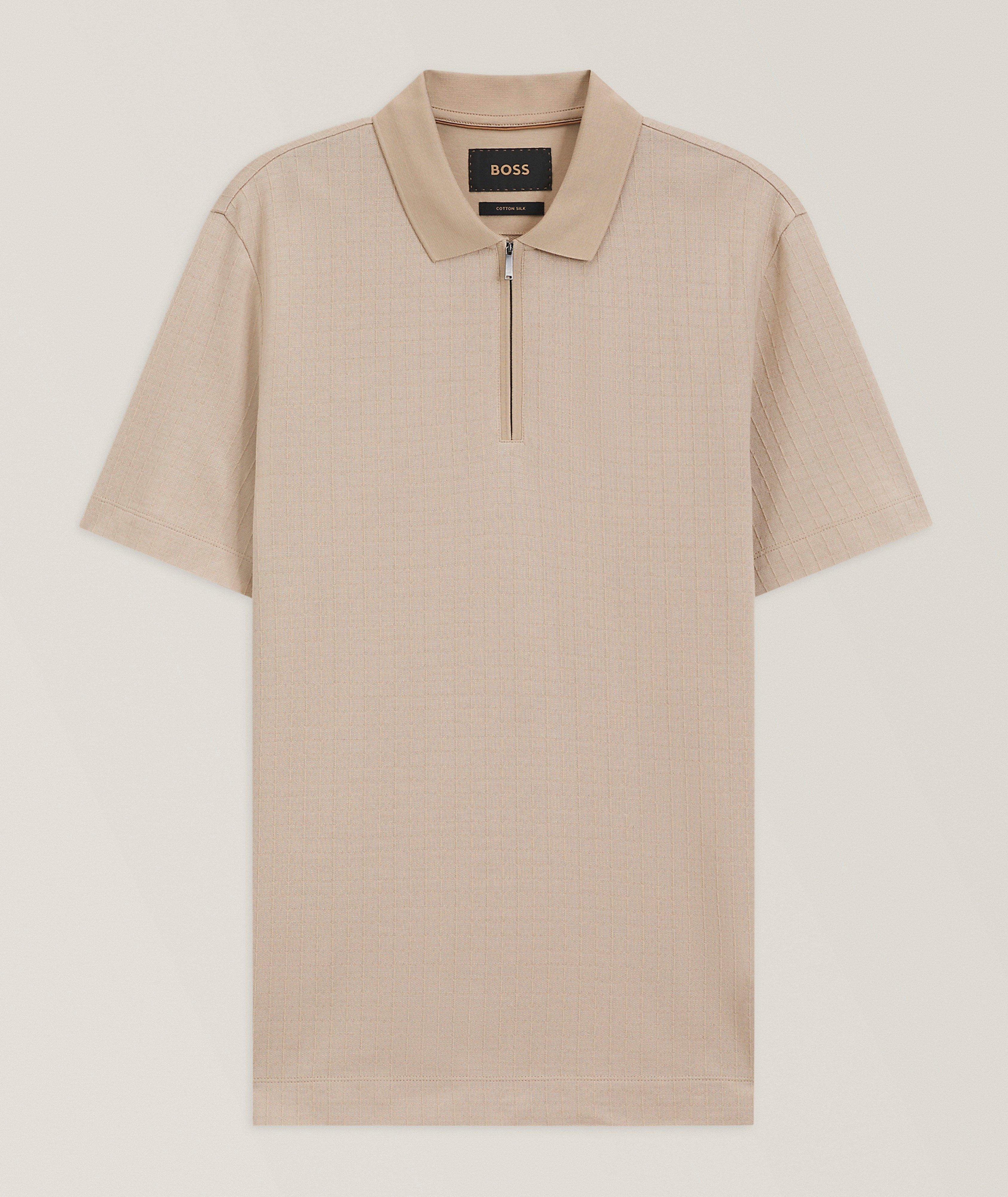 BOSS Polo quart-zippé soie-coton Payrot