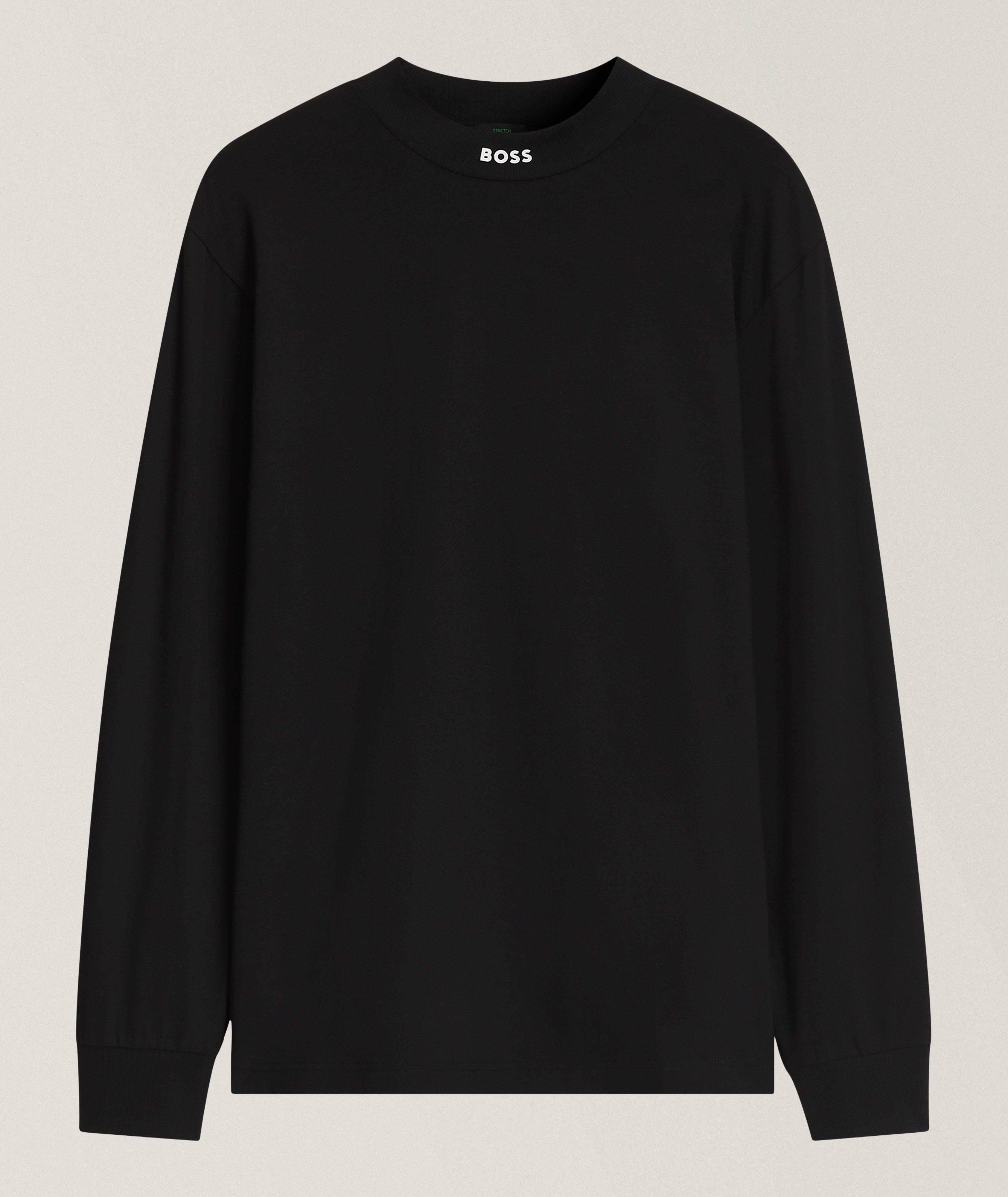 BOSS Logo Collar Stretch-Cotton T-Shirt