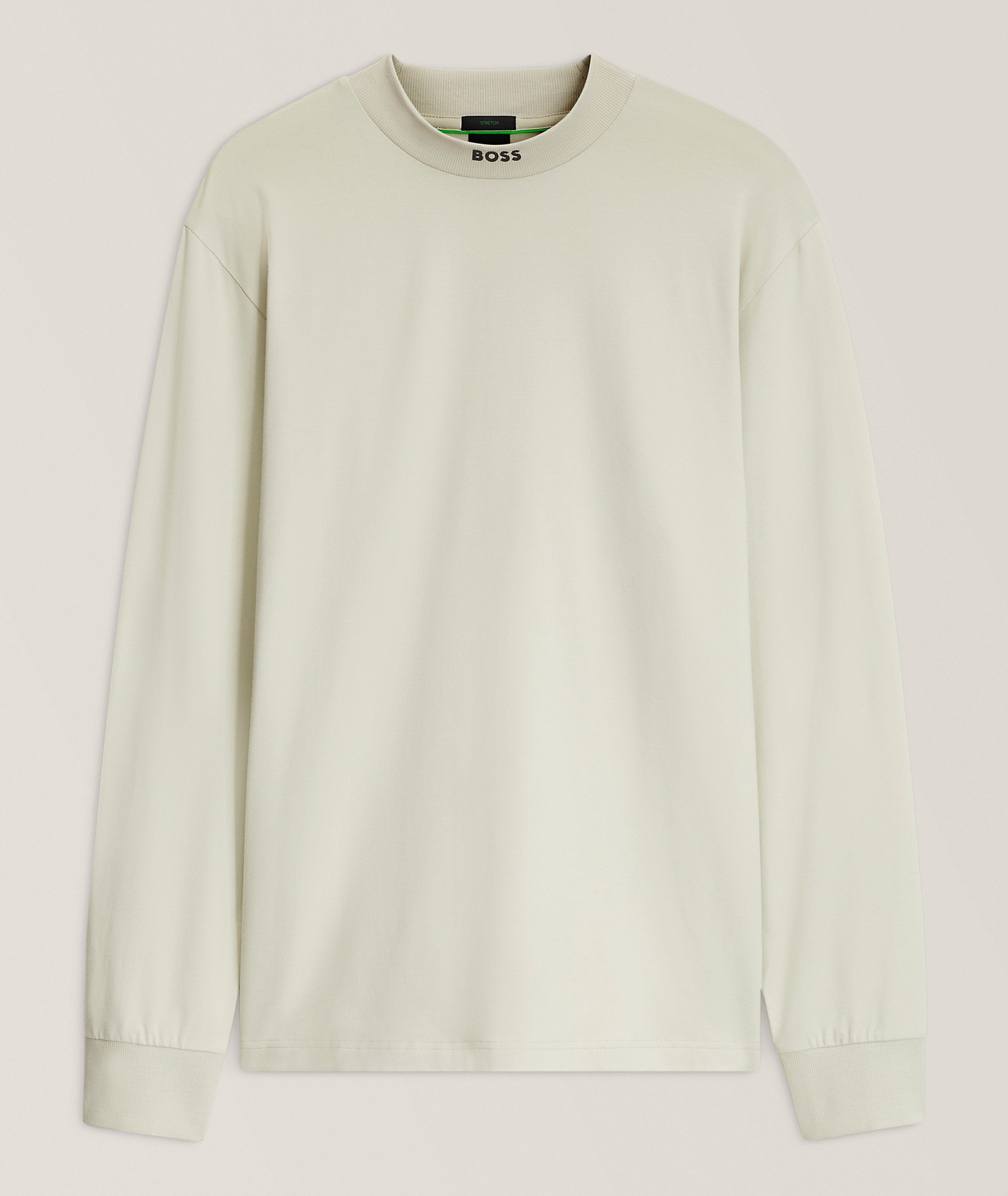 BOSS Logo Collar Stretch-Cotton T-Shirt