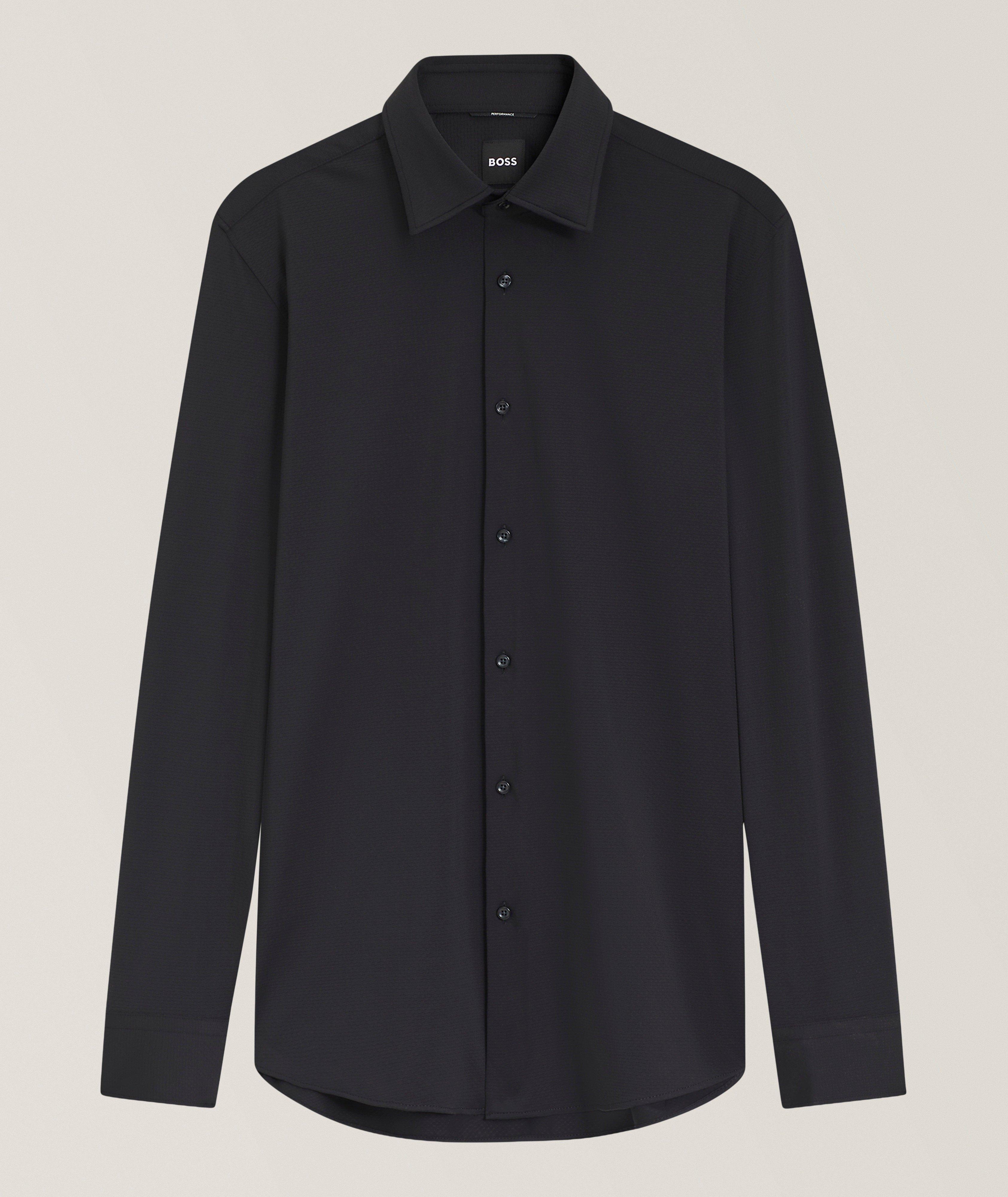 BOSS Slim-Fit Hank Stretch-Jersey Dress Shirt 