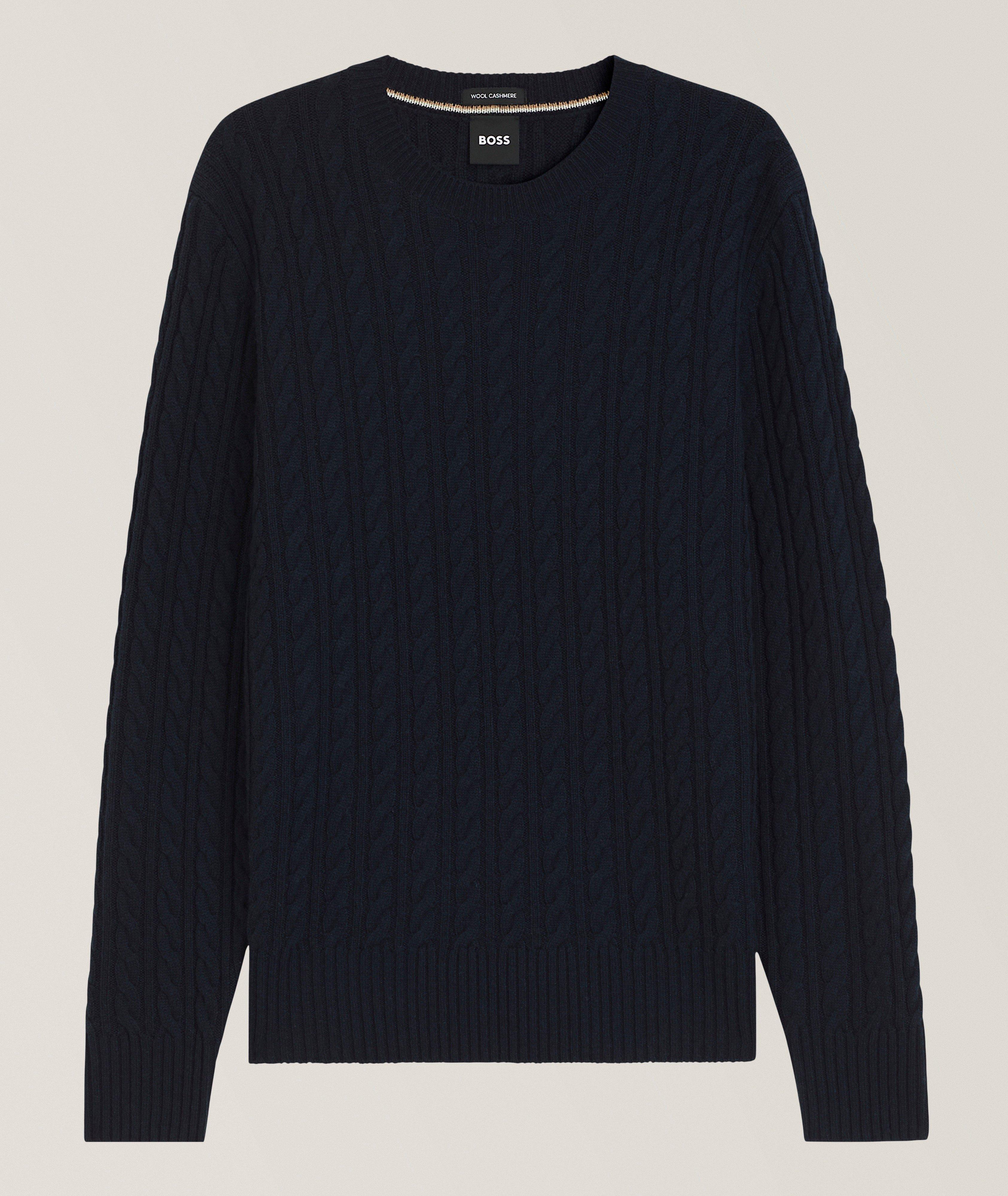BOSS Furlan Cable Knit Wool-Cashmere Sweater