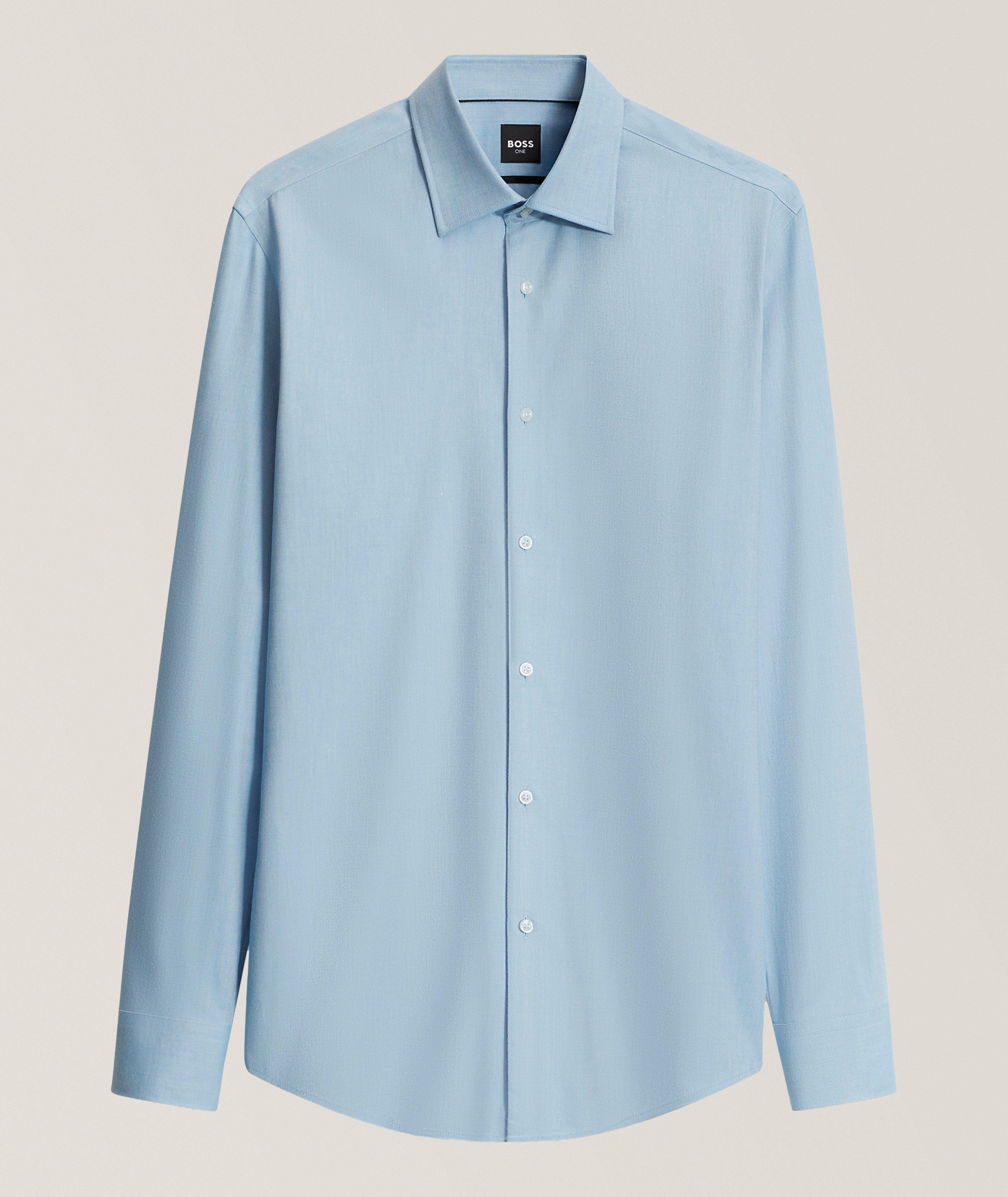 BOSS Chemise habillée flanelle Hank coupe-ajustée