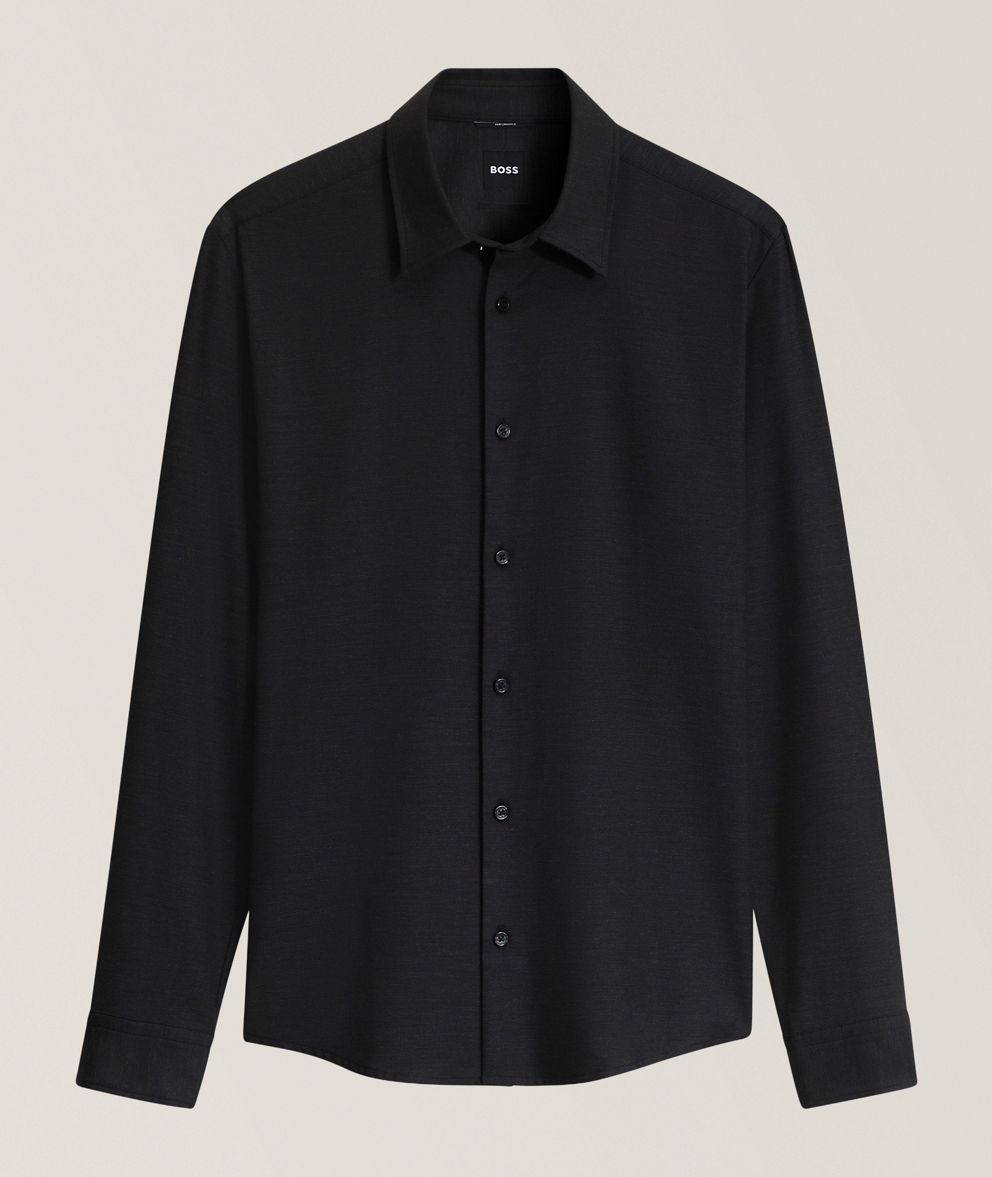 BOSS Chemise mélange coton-extensible Roan coupe-ajustée