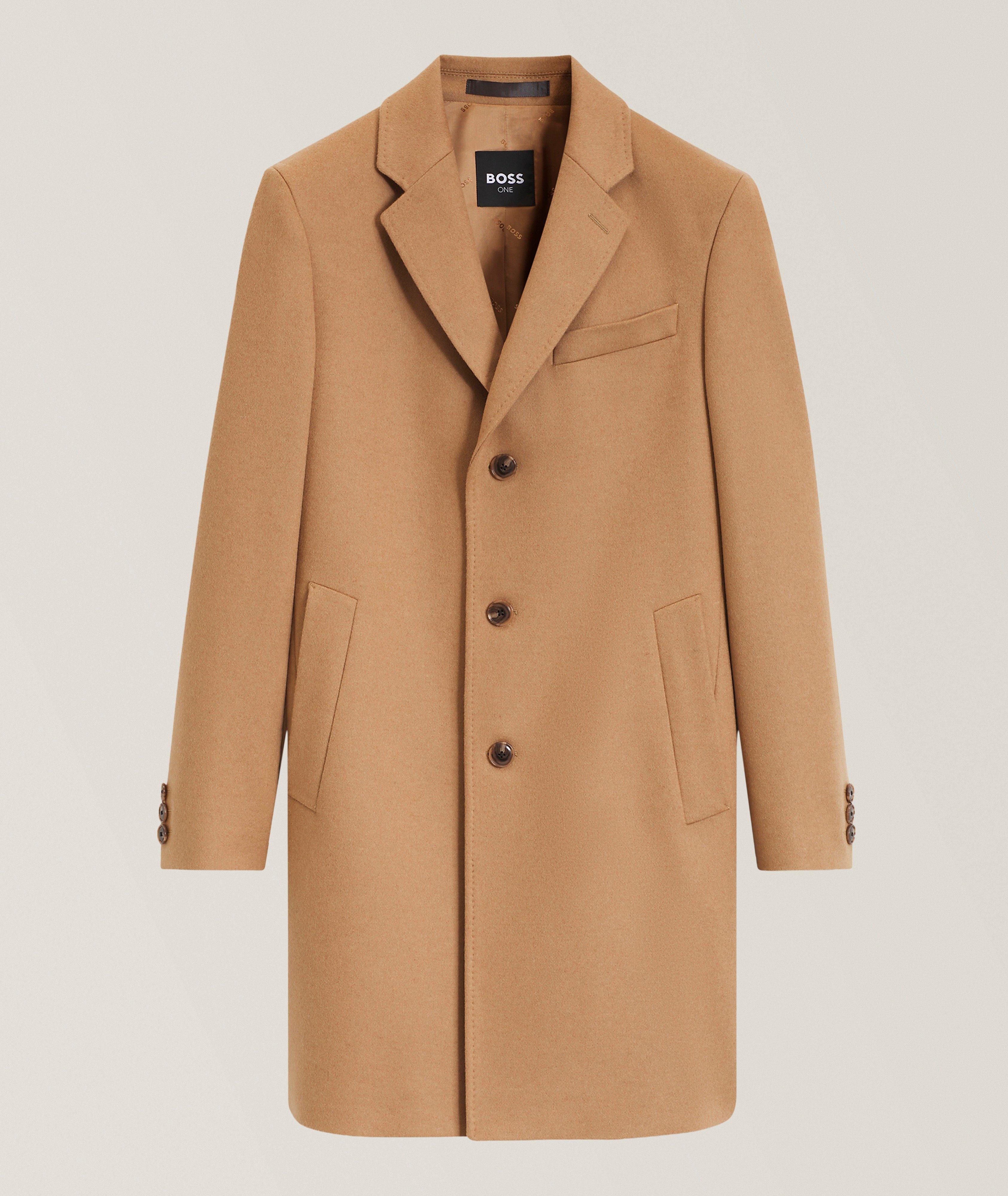 BOSS Slim-Fit Hyde Wool-Cashmere Coat 