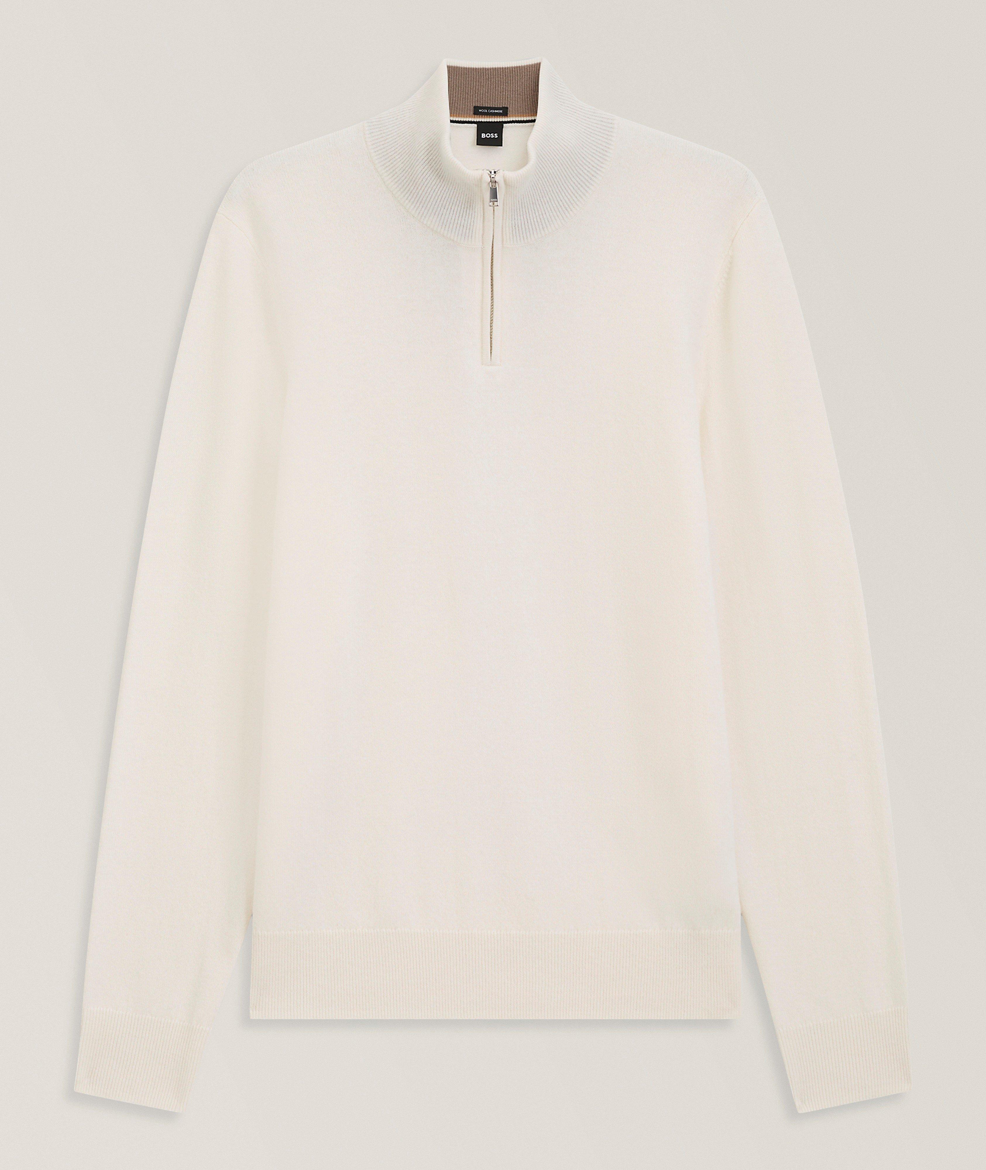 BOSS Hemarlo Wool-Cashmere Quarter-Zip Sweater